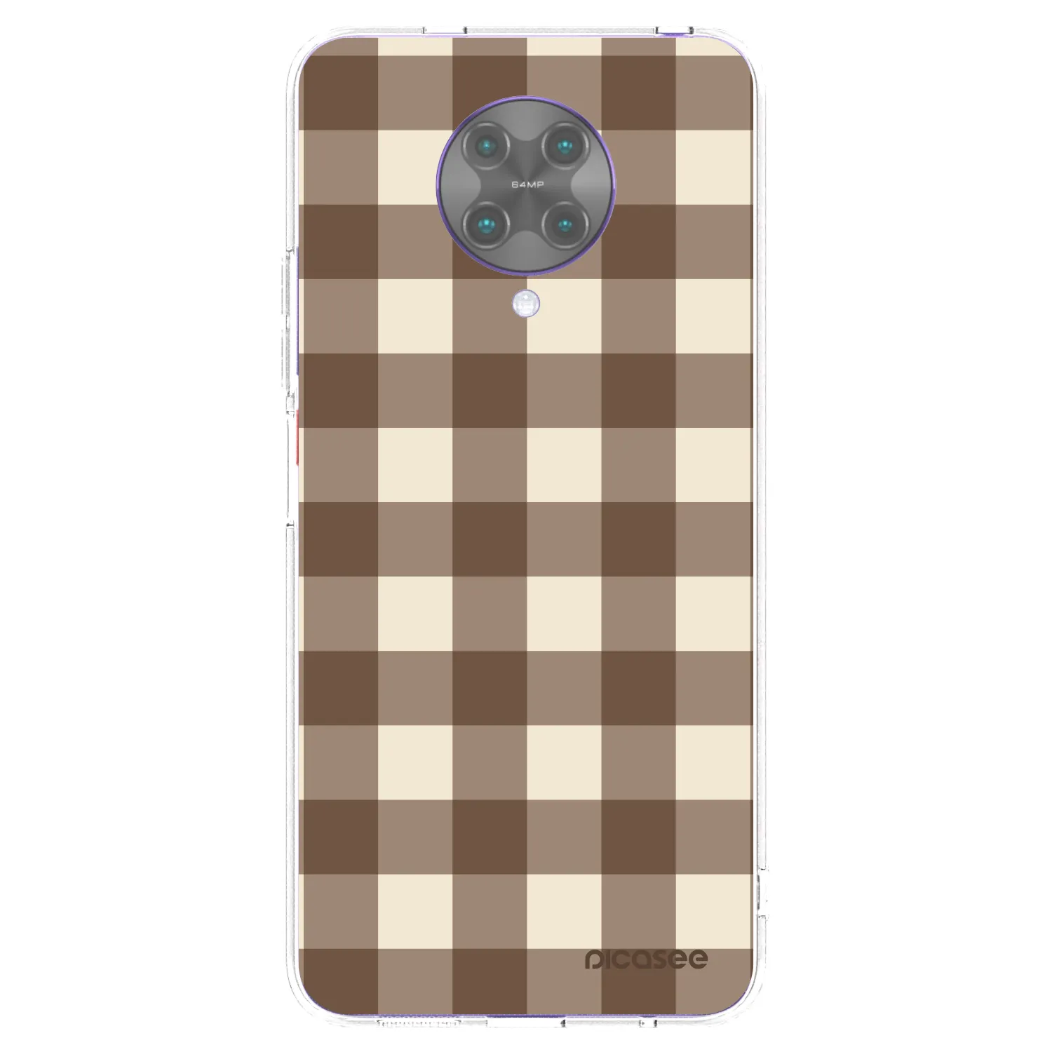 Picasee διαφανής θήκη σιλικόνης Xiaomi Poco F2 Pro - Brown grid