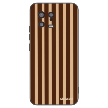 Picasee Μαύρη θήκη σιλικόνης για Xiaomi 13 - Brown lines