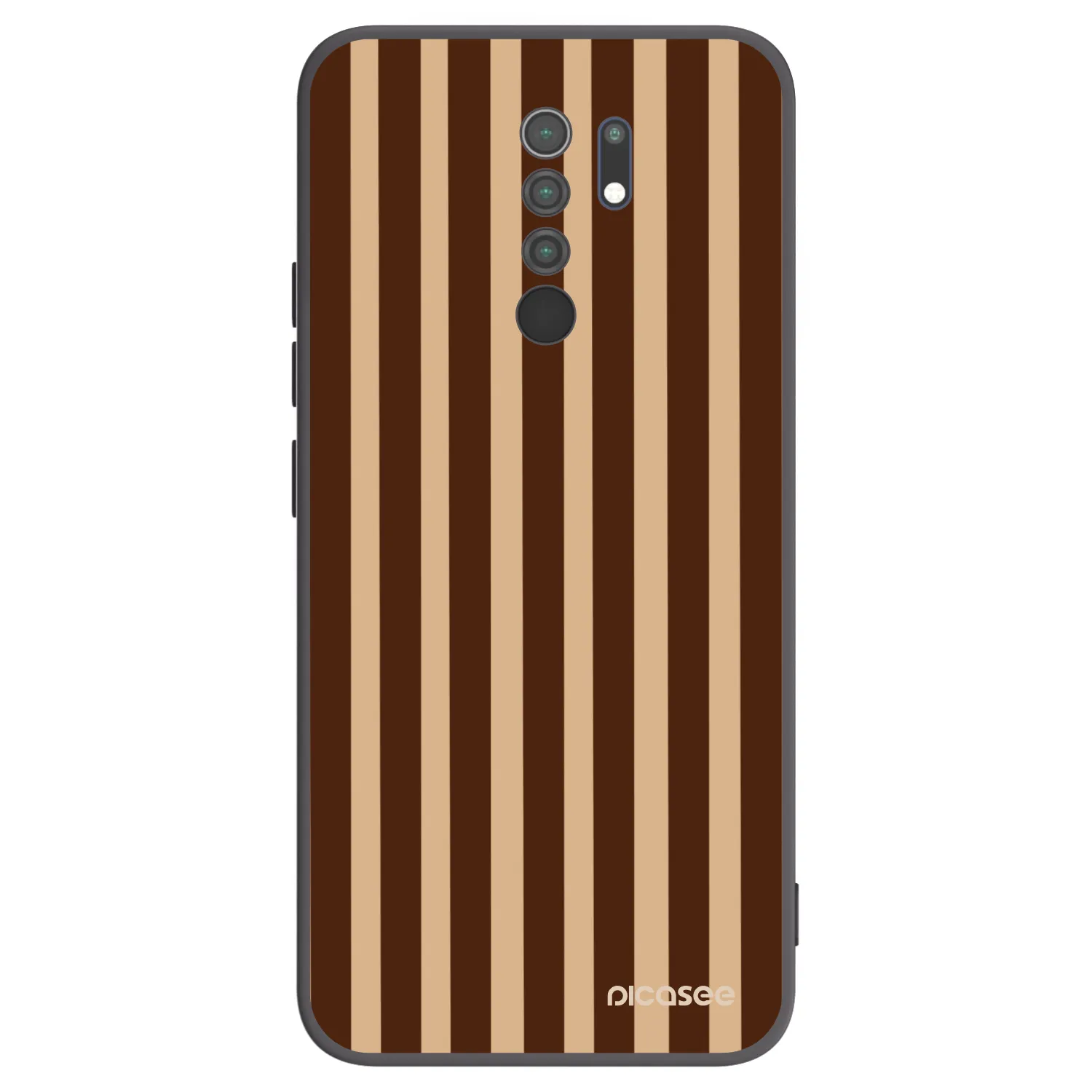 Picasee Μαύρη θήκη σιλικόνης για Xiaomi Redmi 9 - Brown lines
