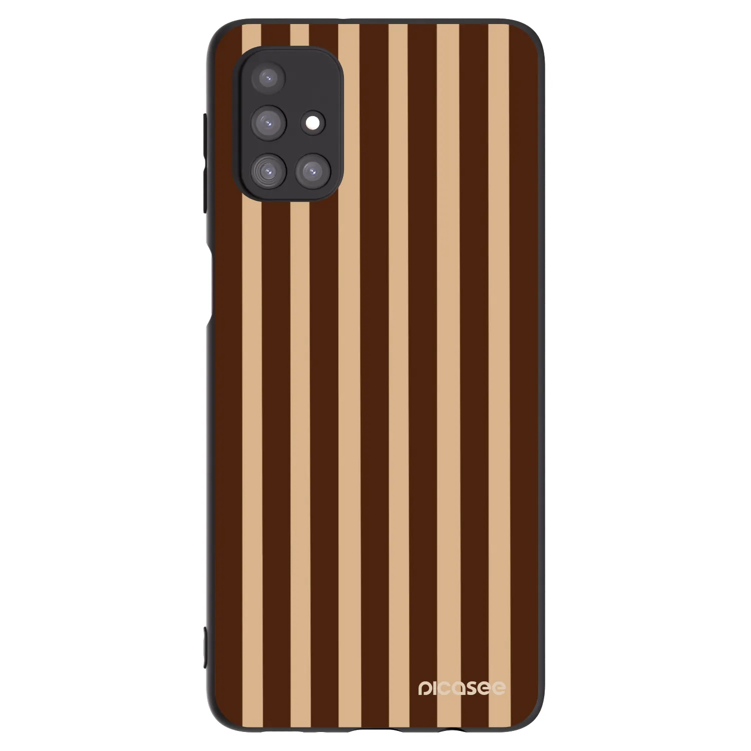 Picasee Μαύρη θήκη σιλικόνης για Samsung Galaxy M31s - Brown lines