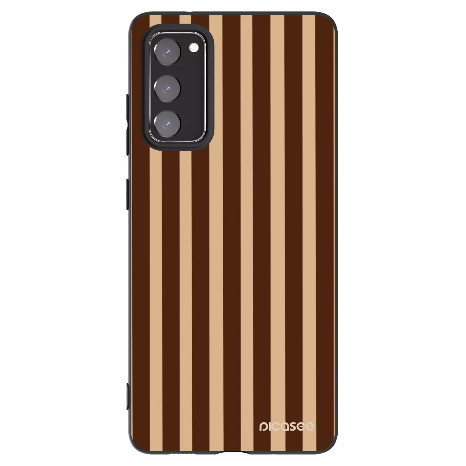 Picasee Μαύρη θήκη σιλικόνης για Samsung Galaxy S20 FE - Brown lines