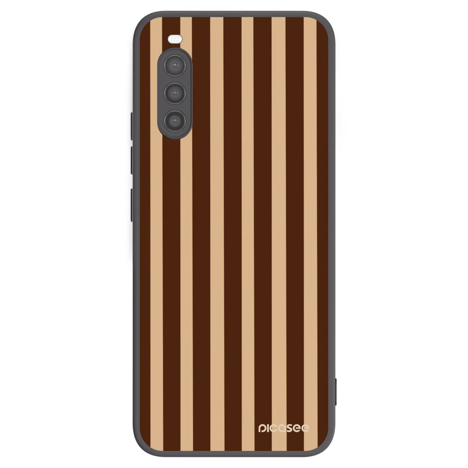 Picasee Μαύρη θήκη σιλικόνης για Sony Xperia 10 II - Brown lines