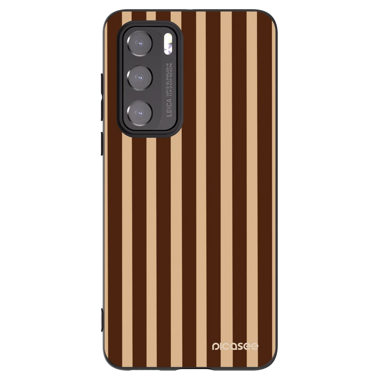Picasee Μαύρη θήκη σιλικόνης για Huawei P40 - Brown lines