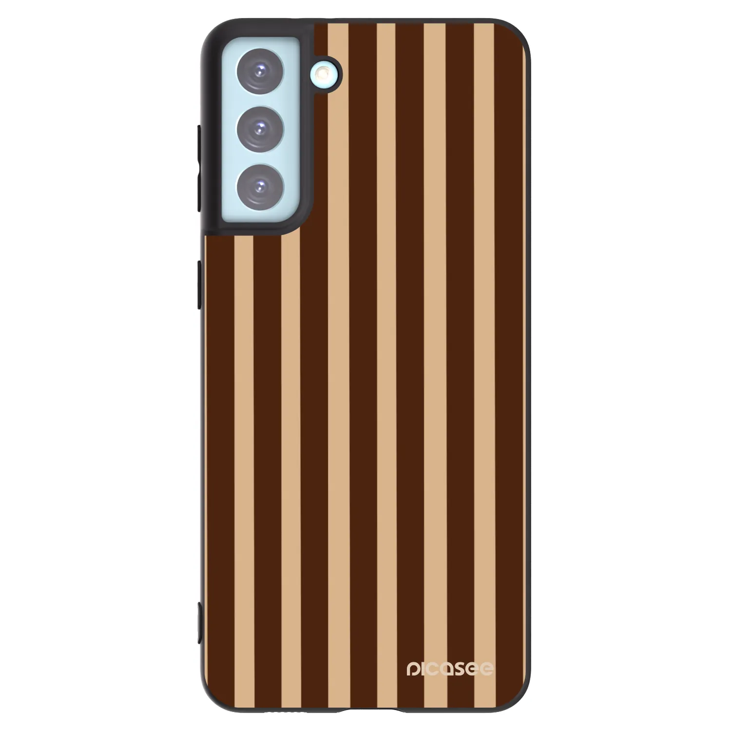 Picasee Μαύρη θήκη σιλικόνης για Samsung Galaxy S21+ 5G G996F - Brown lines