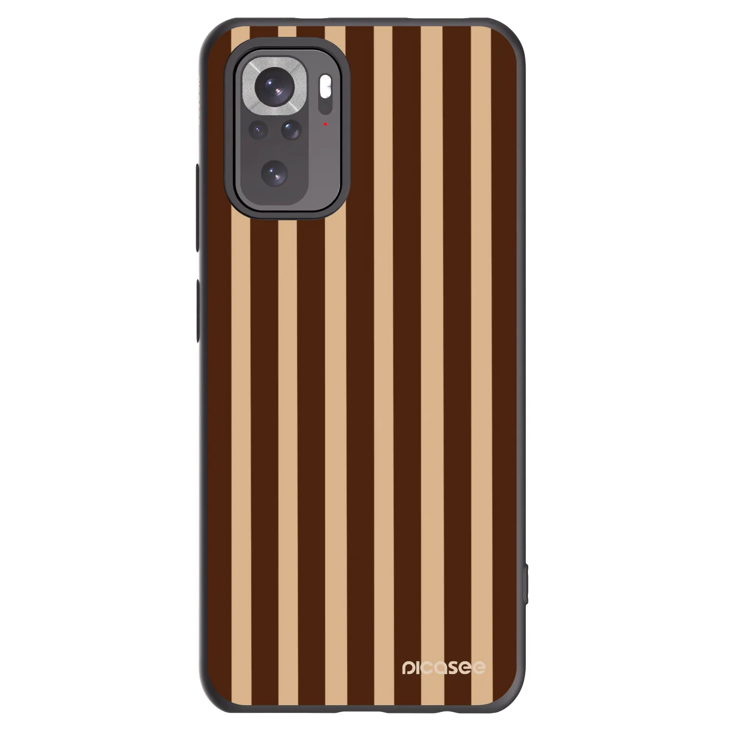 Picasee Μαύρη θήκη σιλικόνης για Xiaomi Redmi Note 10 - Brown lines
