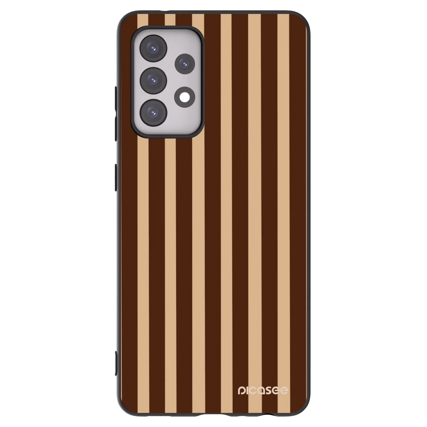 Picasee Μαύρη θήκη σιλικόνης για Samsung Galaxy A52 5G A525F - Brown lines