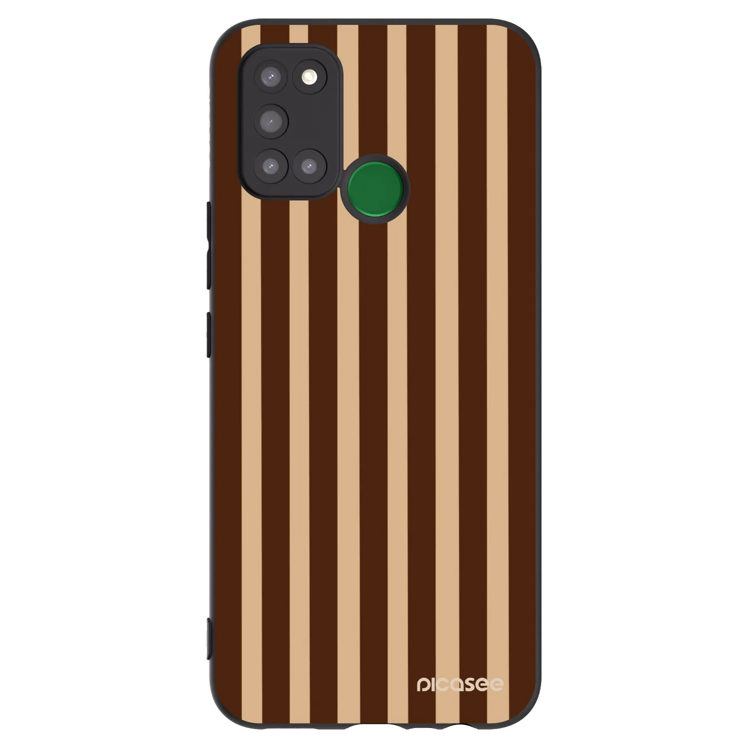 Picasee Μαύρη θήκη σιλικόνης για Realme 7i - Brown lines