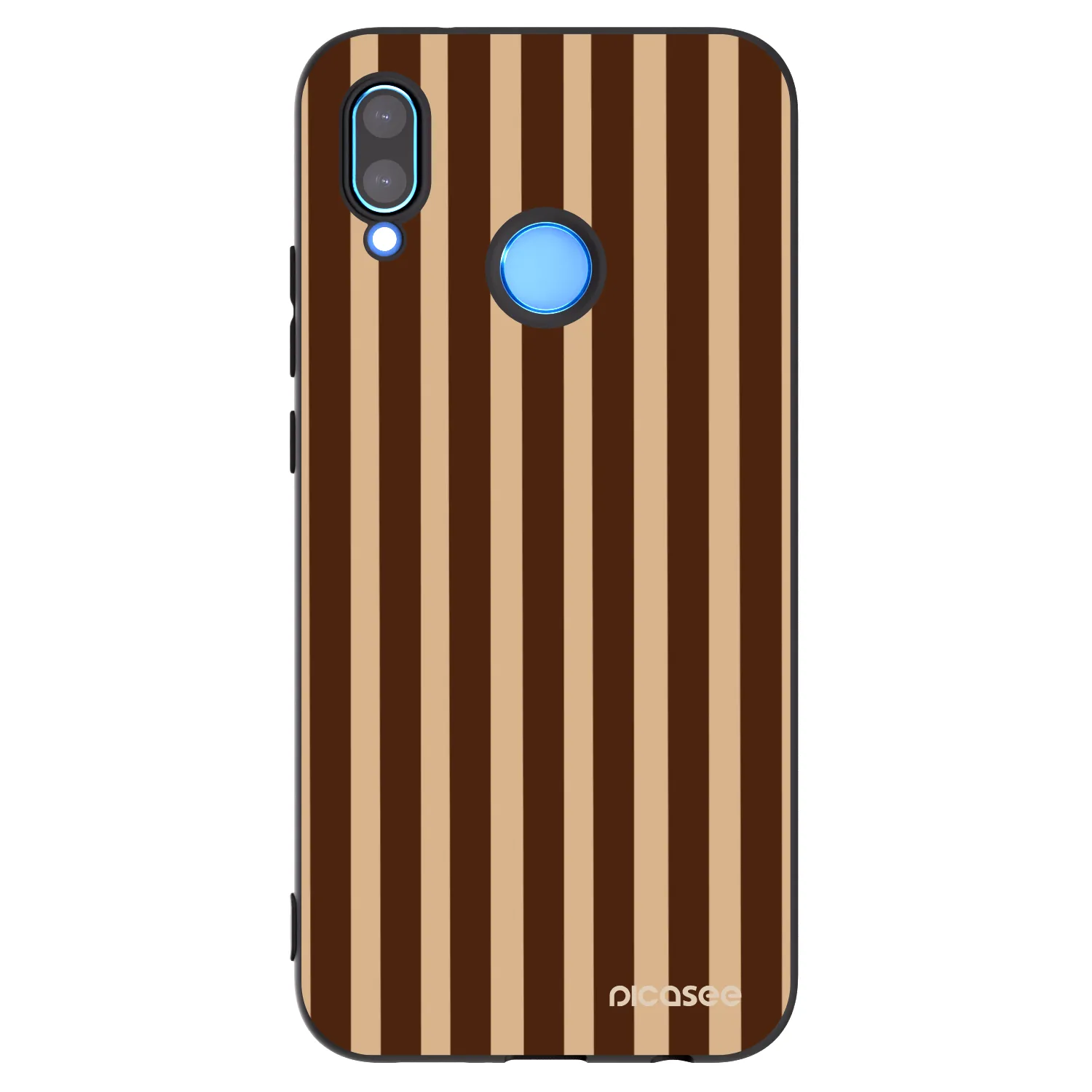 Picasee Μαύρη θήκη σιλικόνης για Huawei P20 Lite - Brown lines