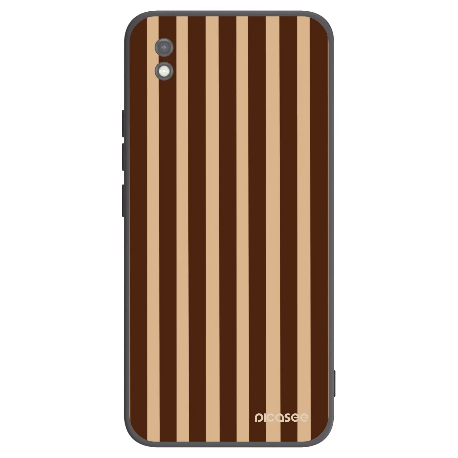 Picasee Μαύρη θήκη σιλικόνης για Xiaomi Redmi 9AT - Brown lines
