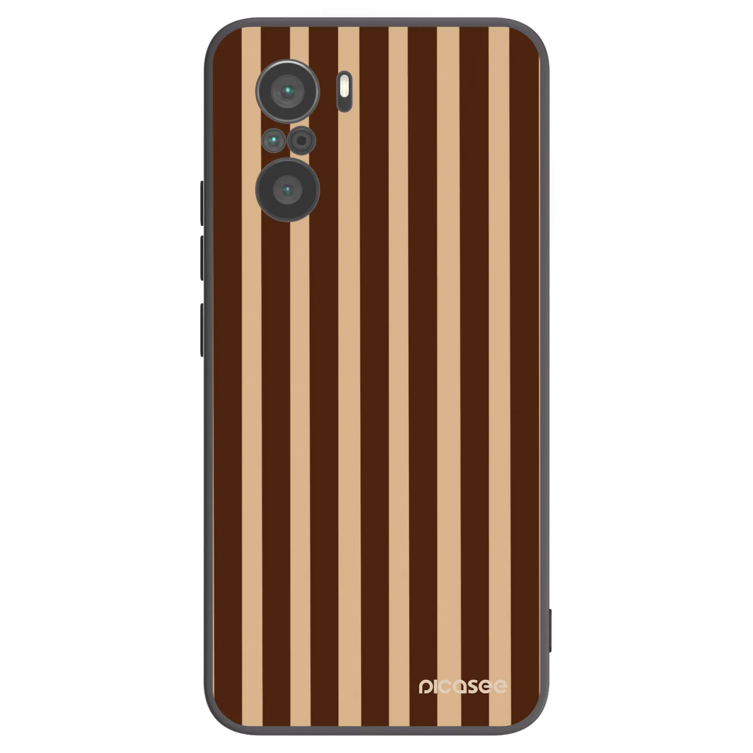 Picasee Μαύρη θήκη σιλικόνης για Xiaomi Poco F3 - Brown lines