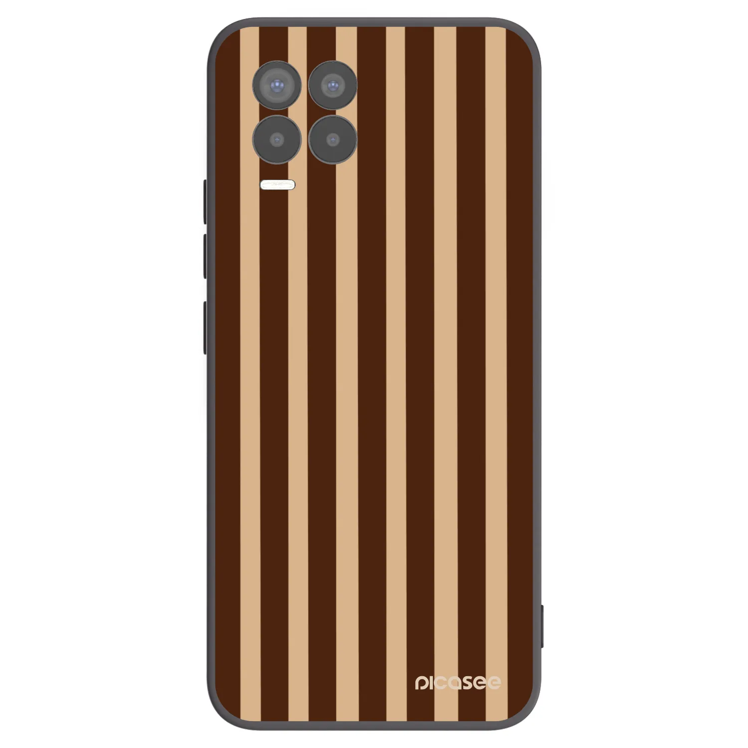 Picasee Μαύρη θήκη σιλικόνης για Realme 8 4G - Brown lines