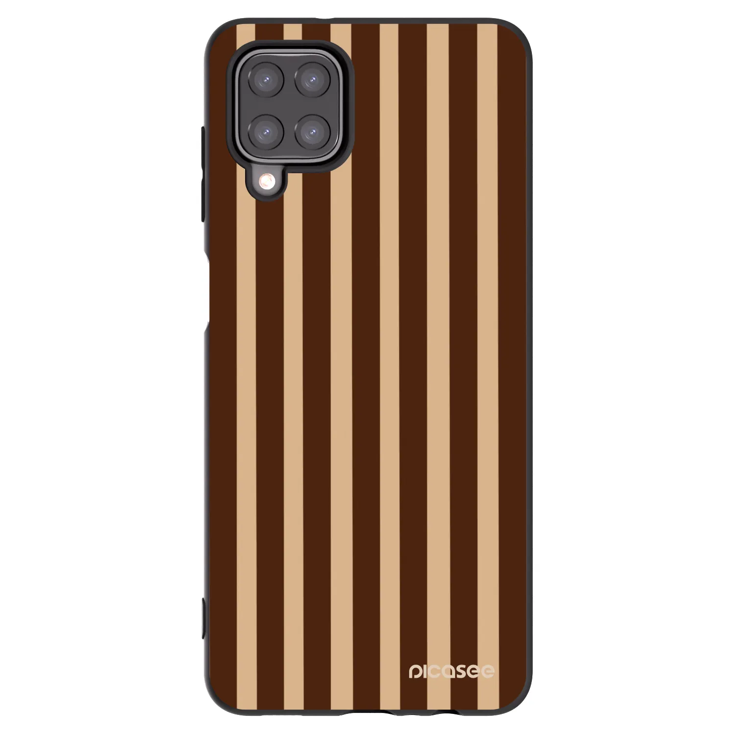 Picasee Μαύρη θήκη σιλικόνης για Samsung Galaxy M12 M127F - Brown lines