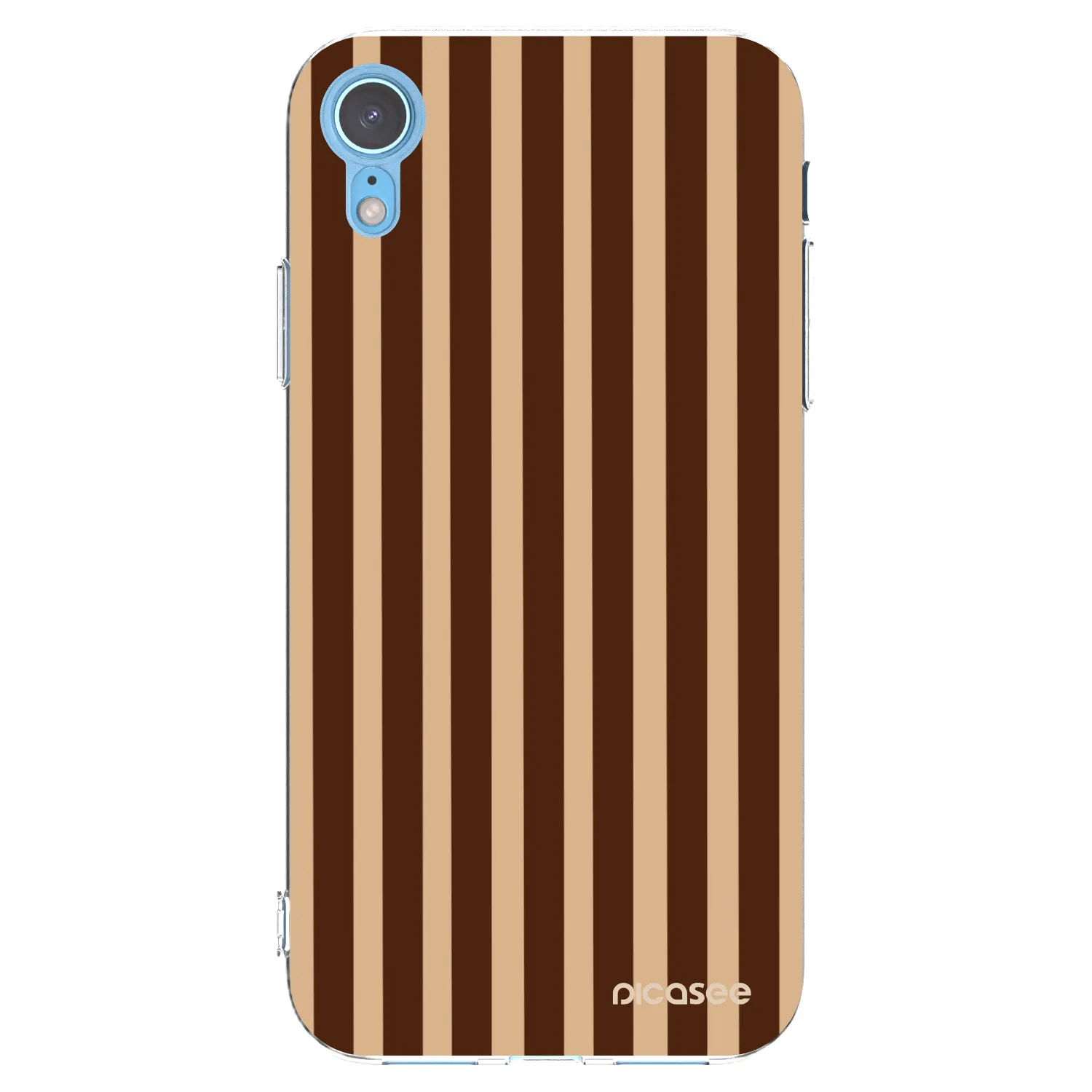 Picasee διαφανής θήκη σιλικόνης Apple iPhone XR - Brown lines