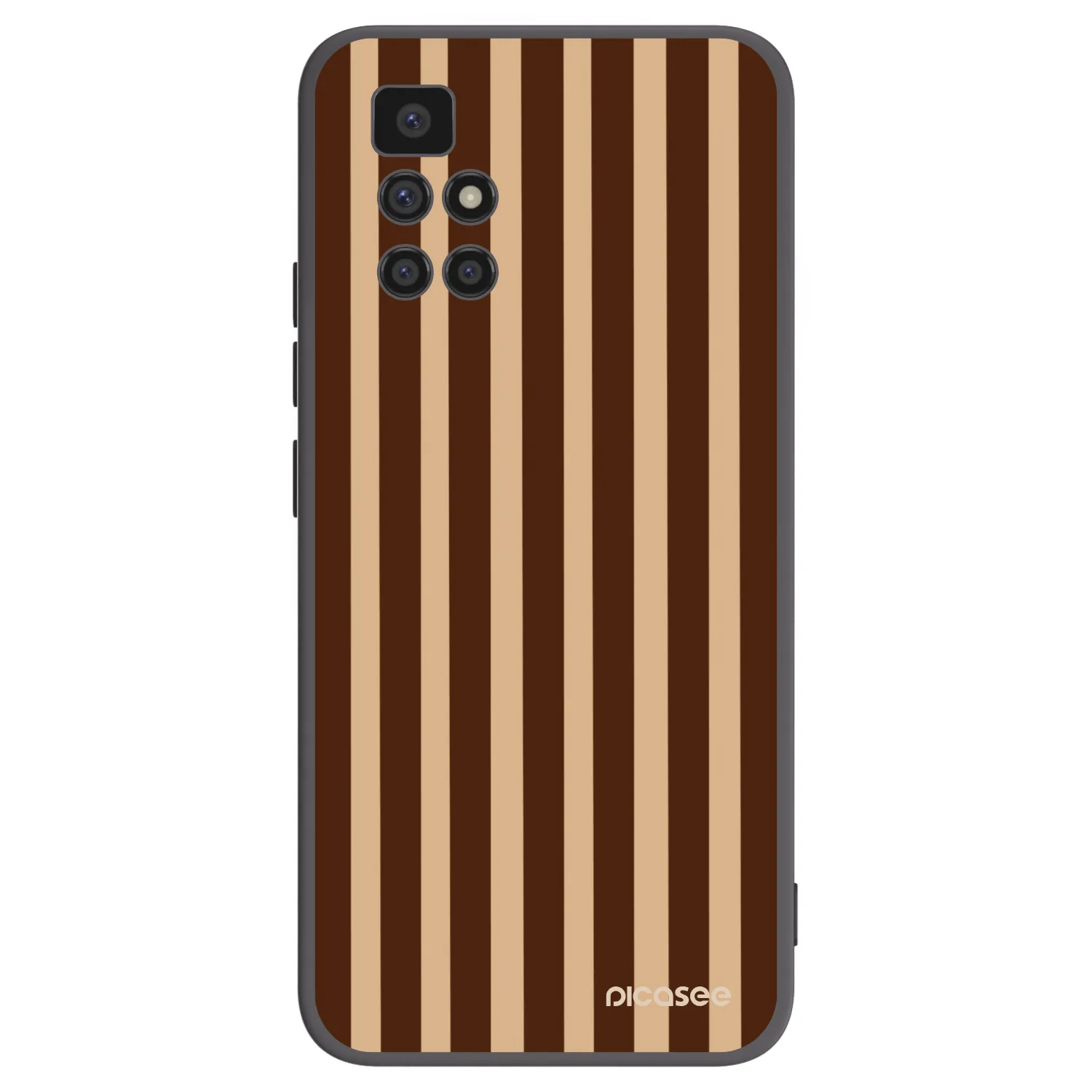 Picasee Μαύρη θήκη σιλικόνης για Xiaomi Redmi 10 - Brown lines