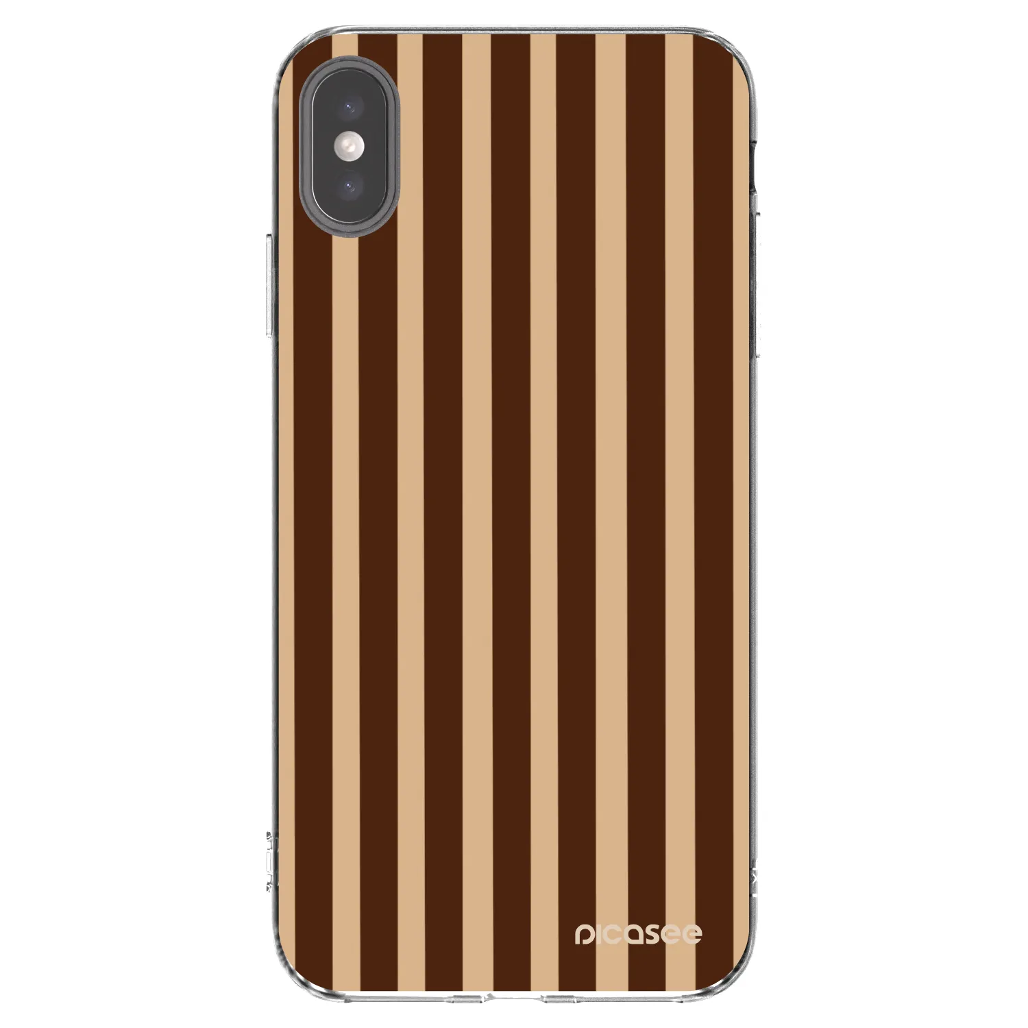 Picasee διαφανής θήκη σιλικόνης Apple iPhone XS Max - Brown lines