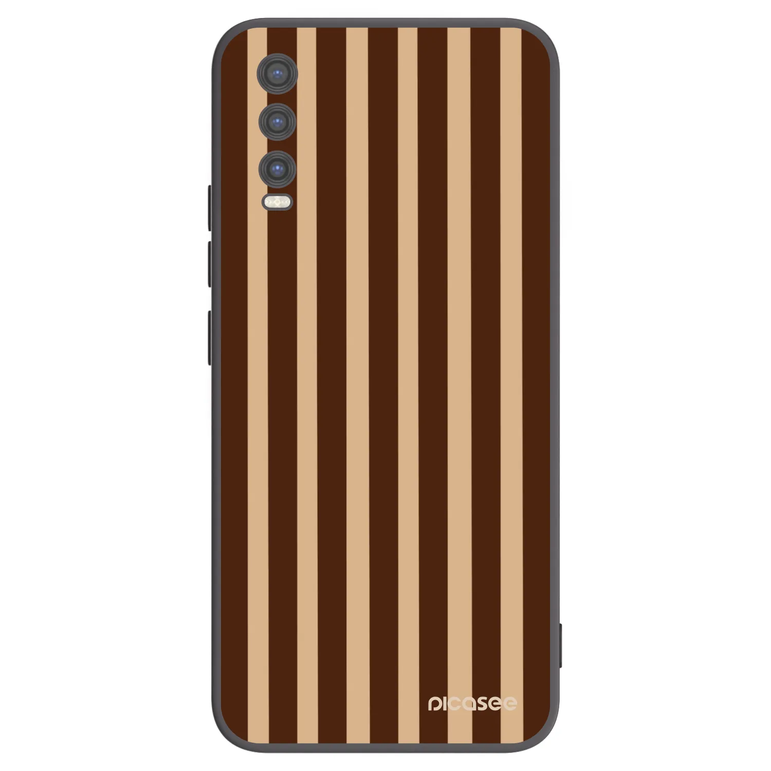 Picasee Μαύρη θήκη σιλικόνης για Vivo Y20s - Brown lines