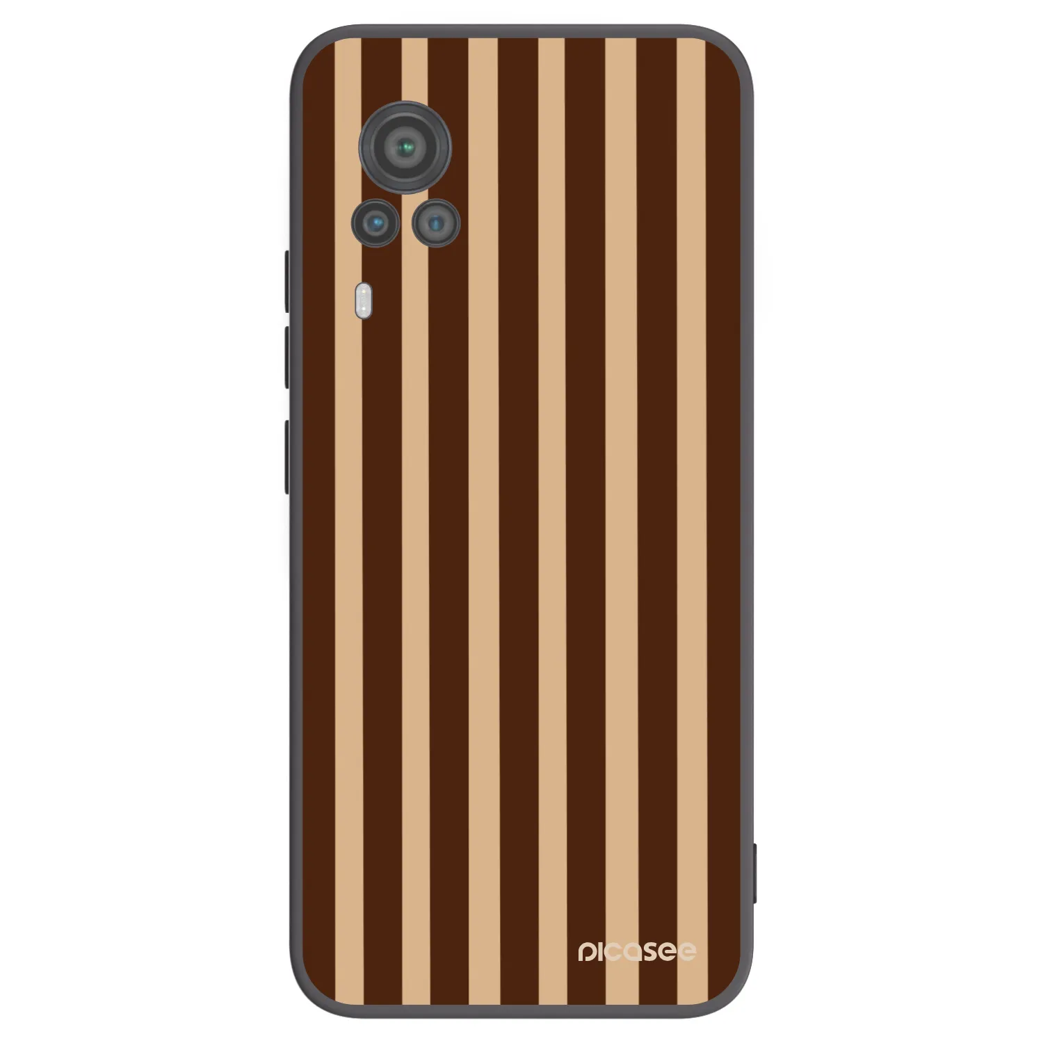 Picasee Μαύρη θήκη σιλικόνης για Vivo X60 Pro 5G - Brown lines