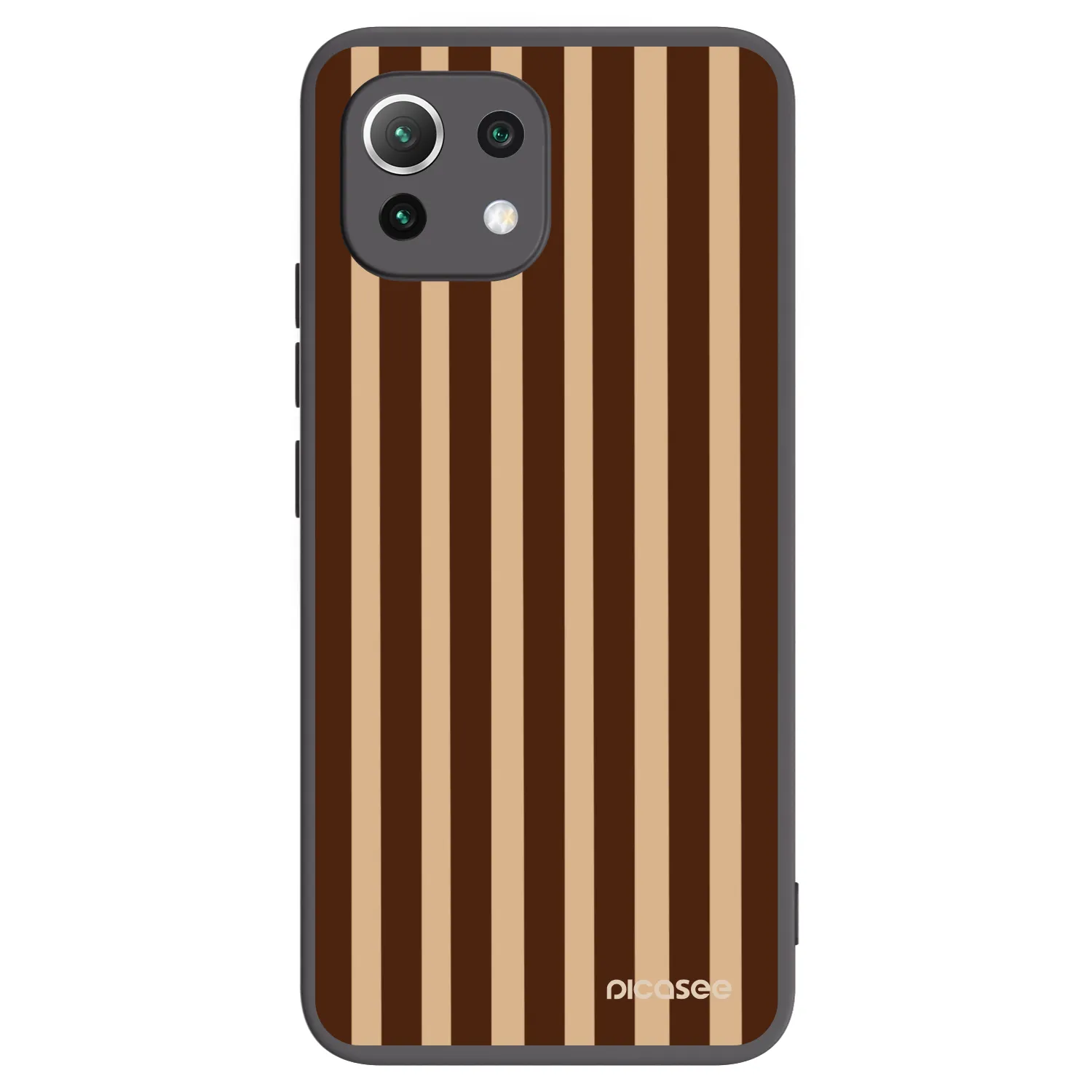 Picasee Μαύρη θήκη σιλικόνης για Xiaomi 11 Lite 5G NE - Brown lines