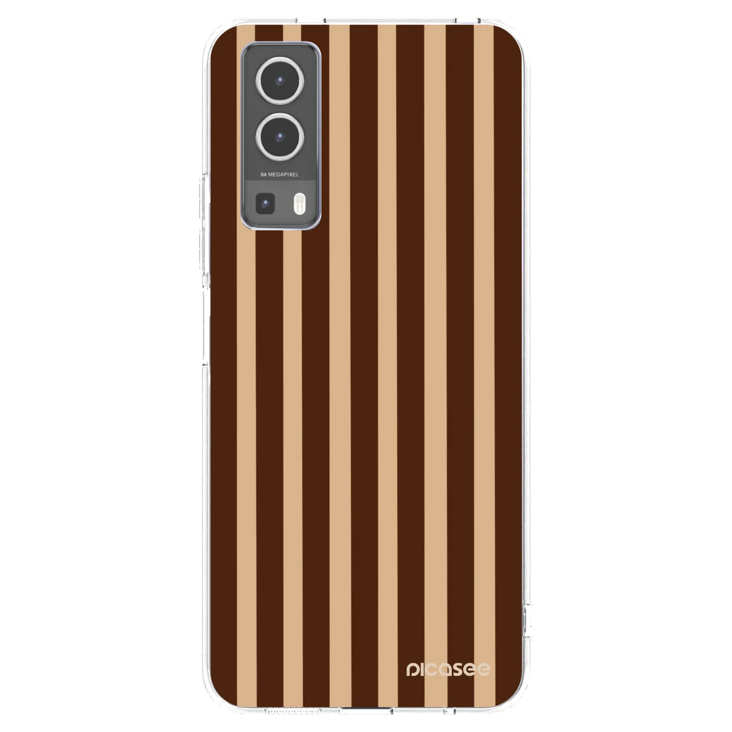 Picasee διαφανής θήκη σιλικόνης Vivo Y72 5G - Brown lines