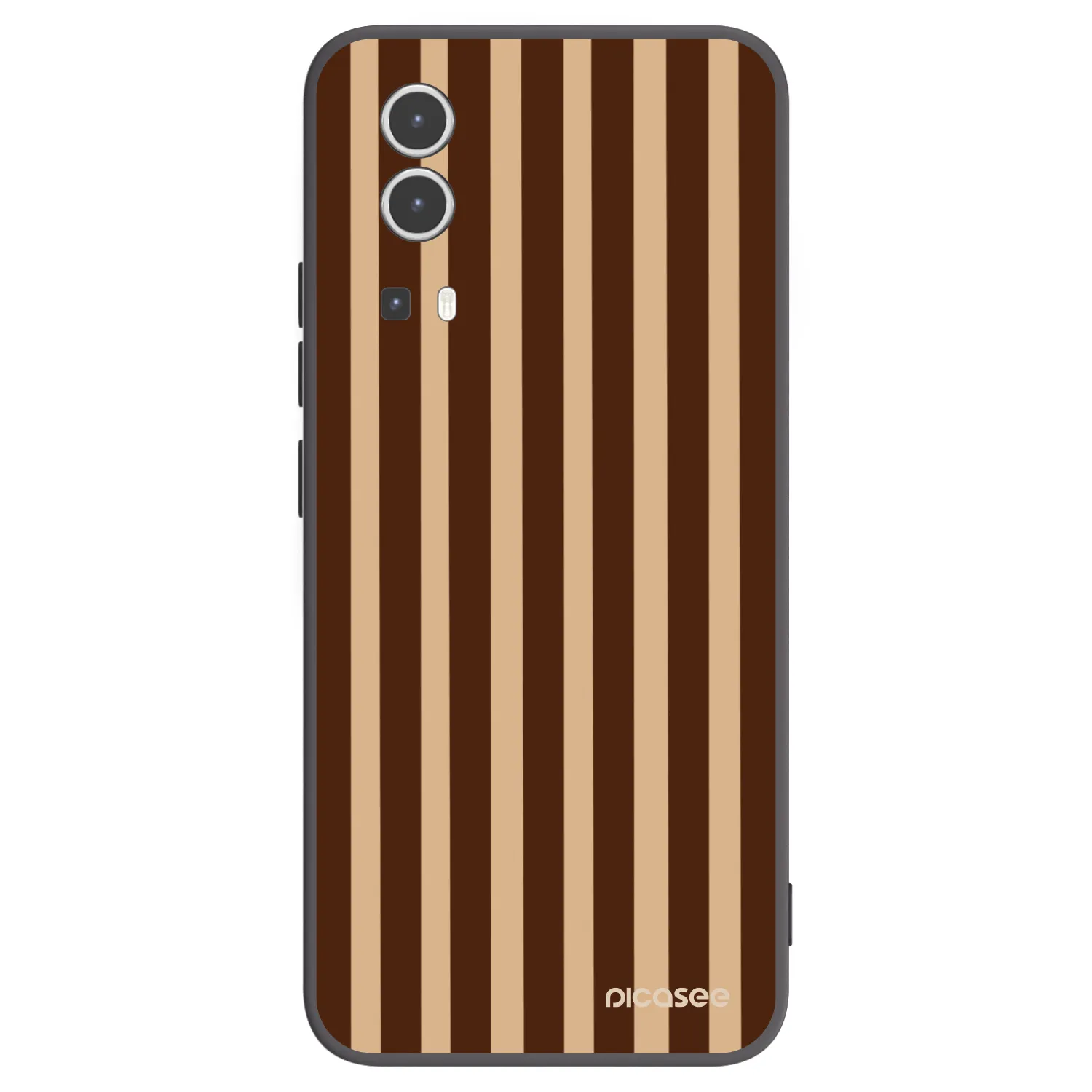 Picasee Μαύρη θήκη σιλικόνης για Vivo Y72 5G - Brown lines