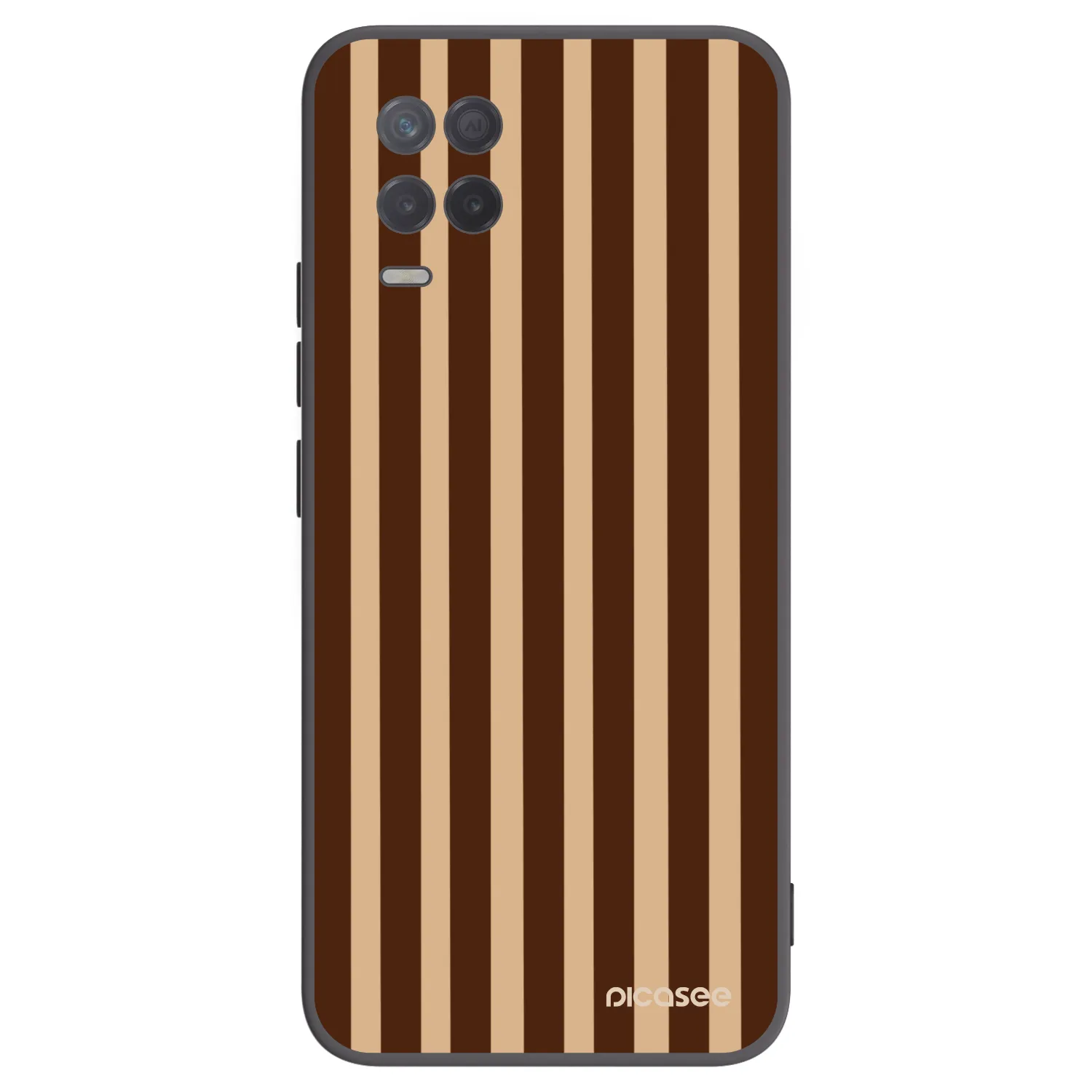 Picasee Μαύρη θήκη σιλικόνης για Realme 8 5G - Brown lines