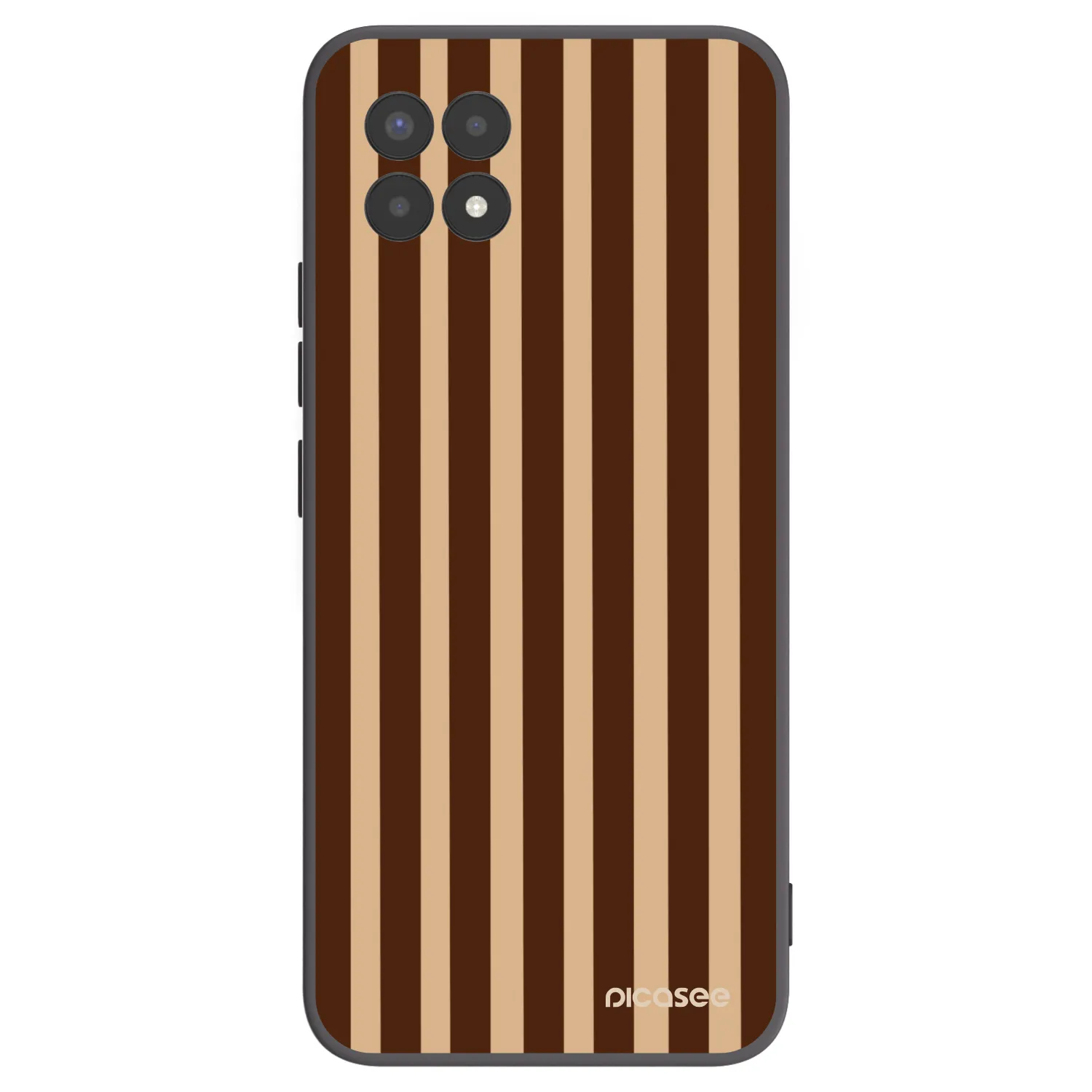 Picasee Μαύρη θήκη σιλικόνης για Realme 8i - Brown lines