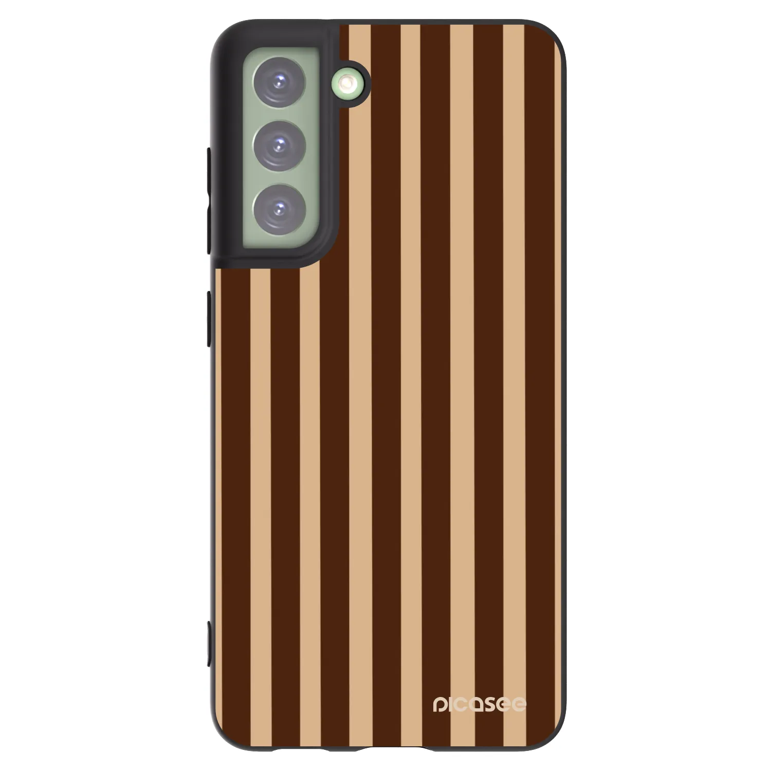 Picasee Μαύρη θήκη σιλικόνης για Samsung Galaxy S21 FE 5G - Brown lines