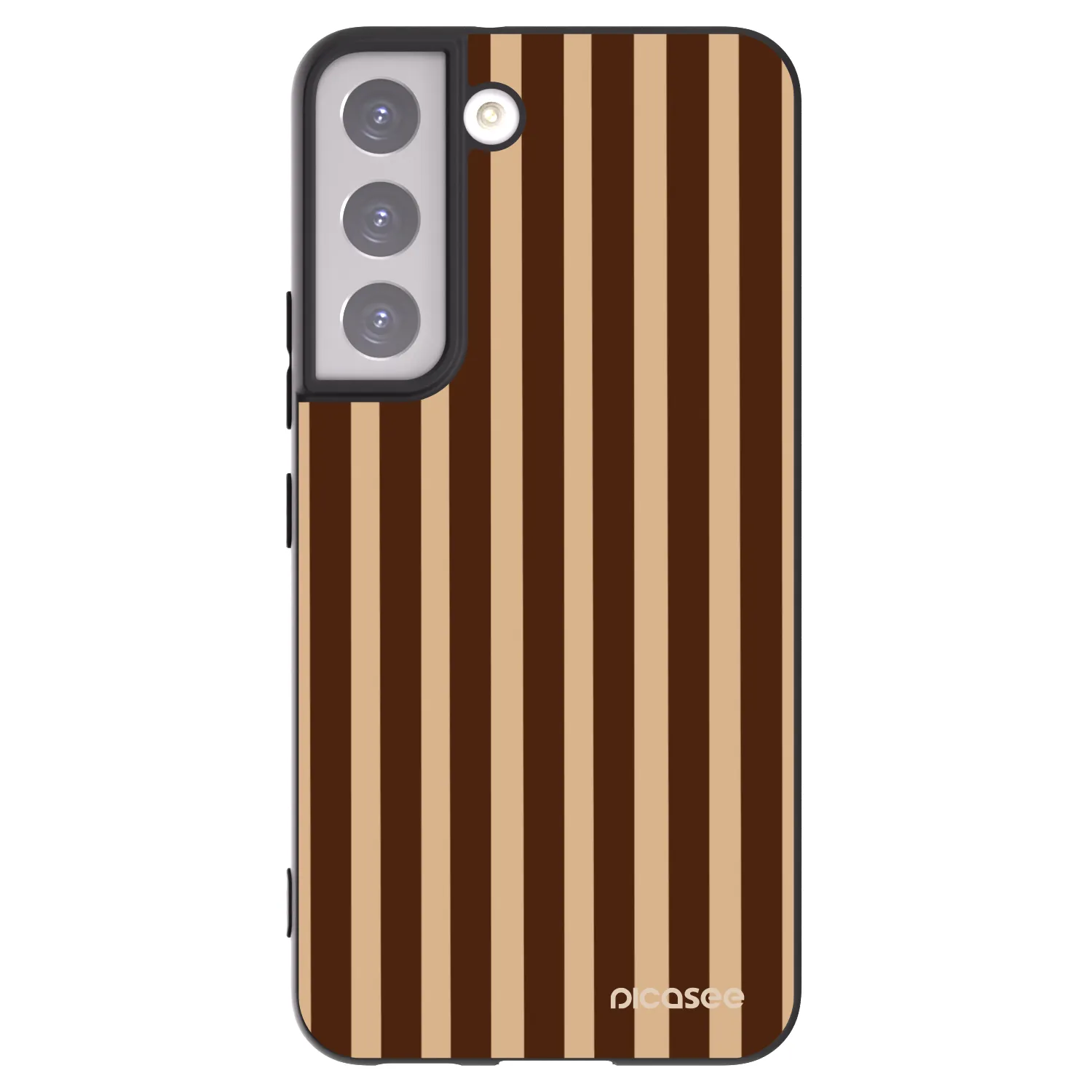 Picasee Μαύρη θήκη σιλικόνης για Samsung Galaxy S22 5G - Brown lines
