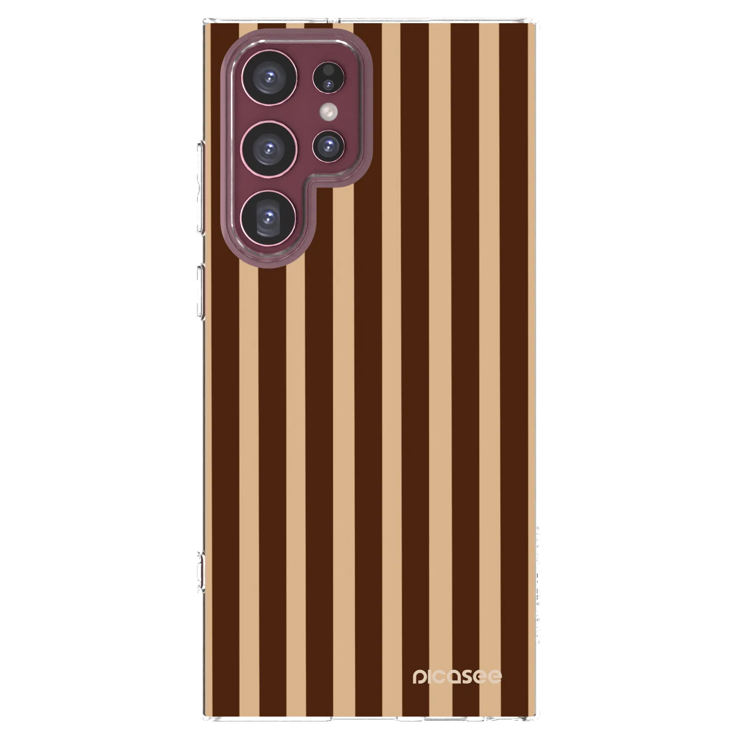 Picasee διαφανής θήκη σιλικόνης Samsung Galaxy S22 Ultra 5G - Brown lines