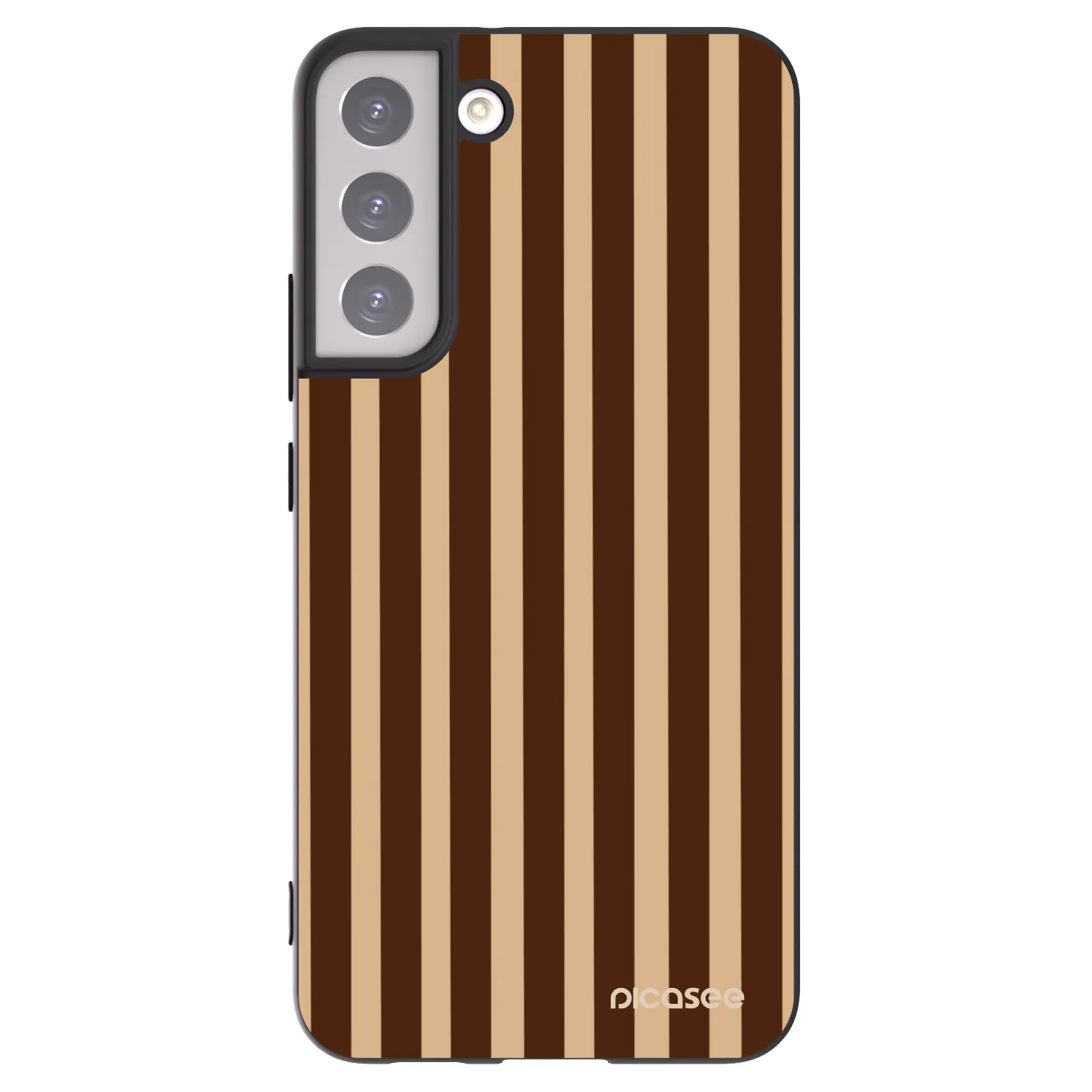 Picasee Μαύρη θήκη σιλικόνης για Samsung Galaxy S22+ 5G - Brown lines