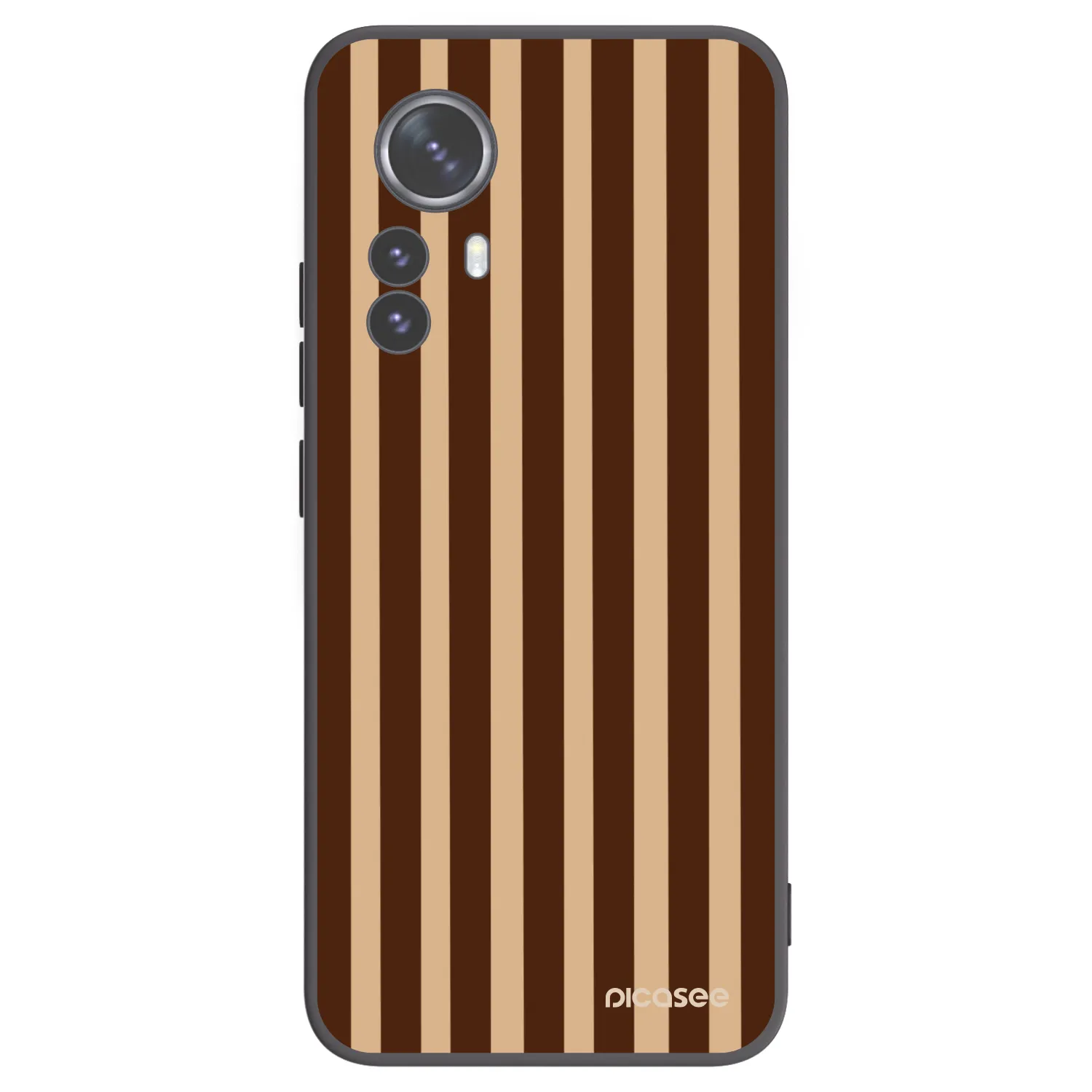 Picasee Μαύρη θήκη σιλικόνης για Xiaomi 12 Pro - Brown lines