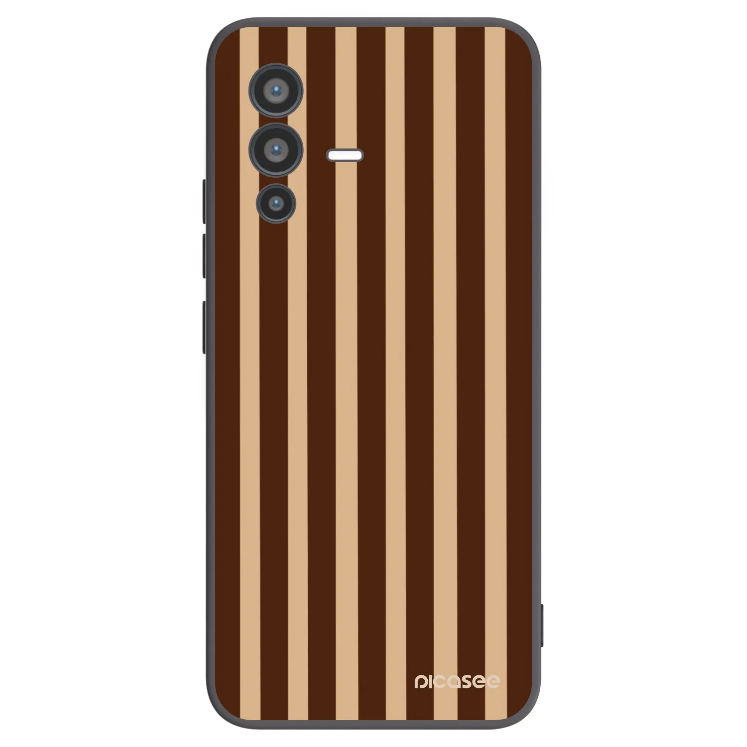 Picasee Μαύρη θήκη σιλικόνης για Vivo V23 5G - Brown lines
