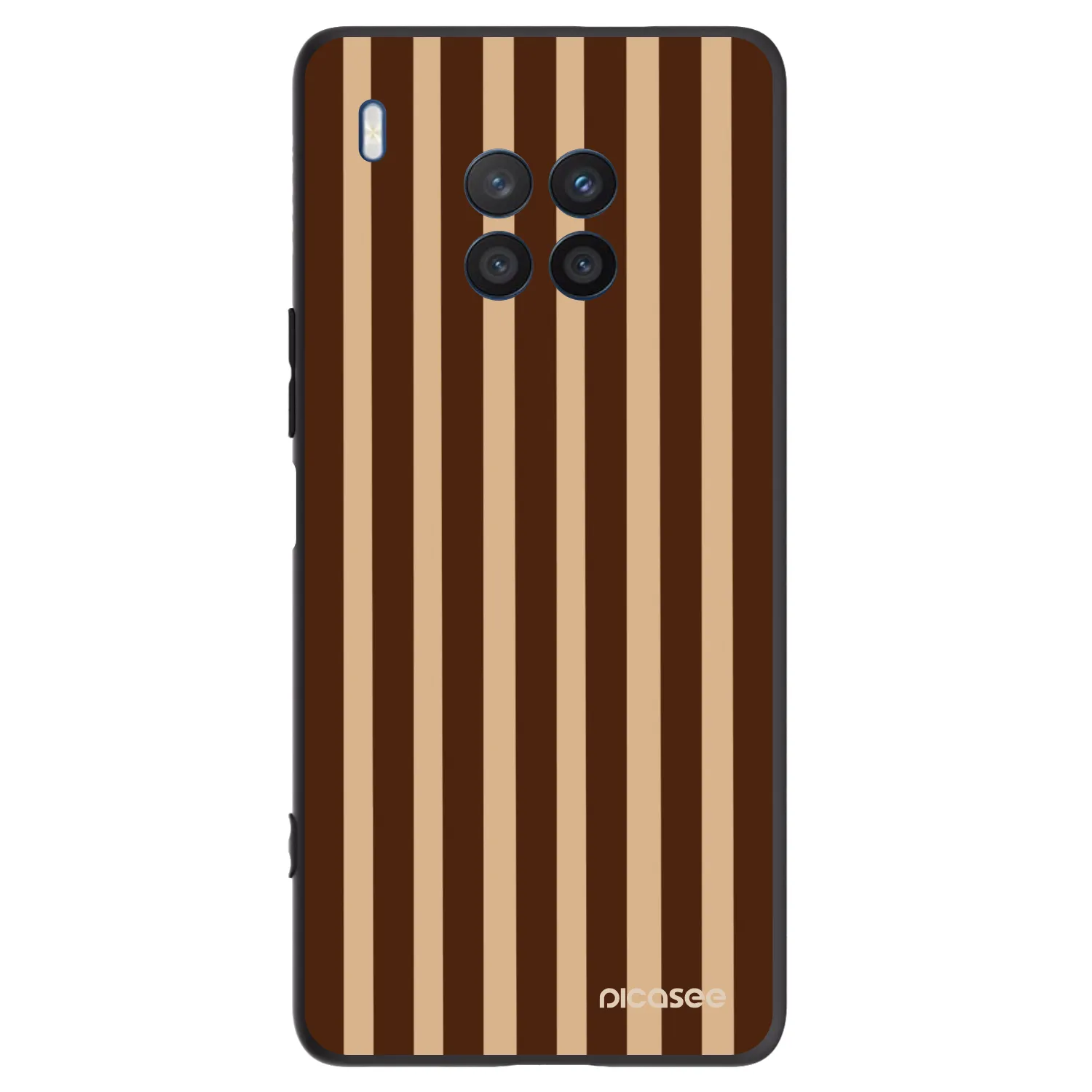 Picasee Μαύρη θήκη σιλικόνης για Honor 50 Lite - Brown lines