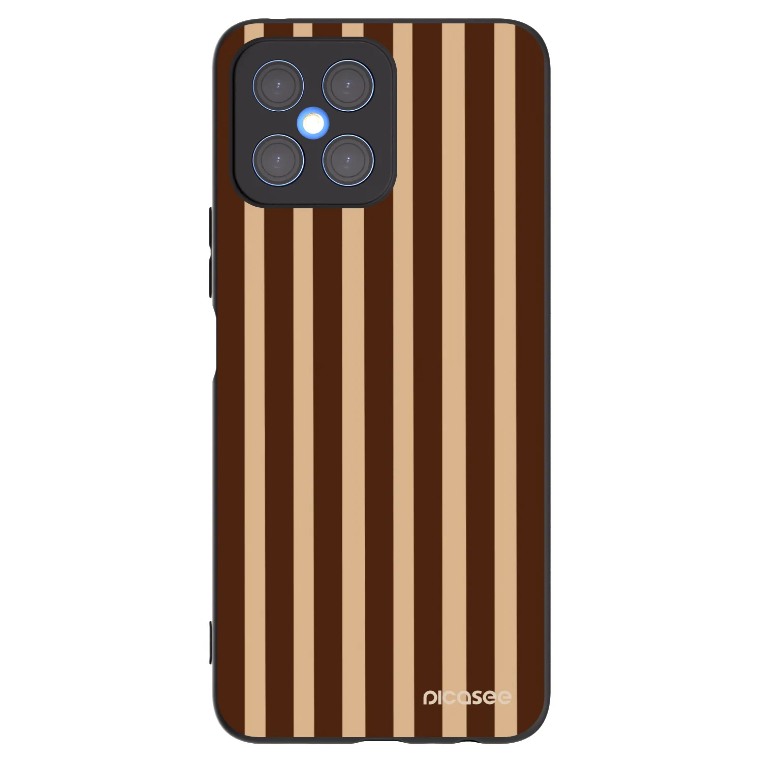 Picasee Μαύρη θήκη σιλικόνης για Honor X8 4G - Brown lines