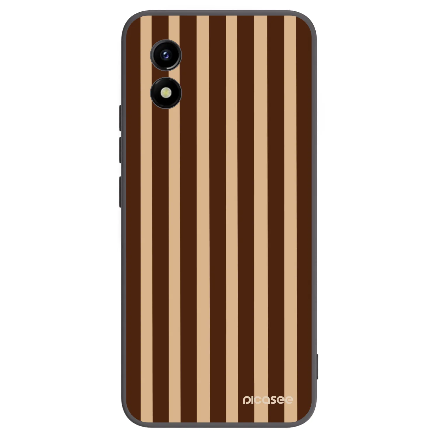 Picasee Μαύρη θήκη σιλικόνης για Vivo Y01 - Brown lines