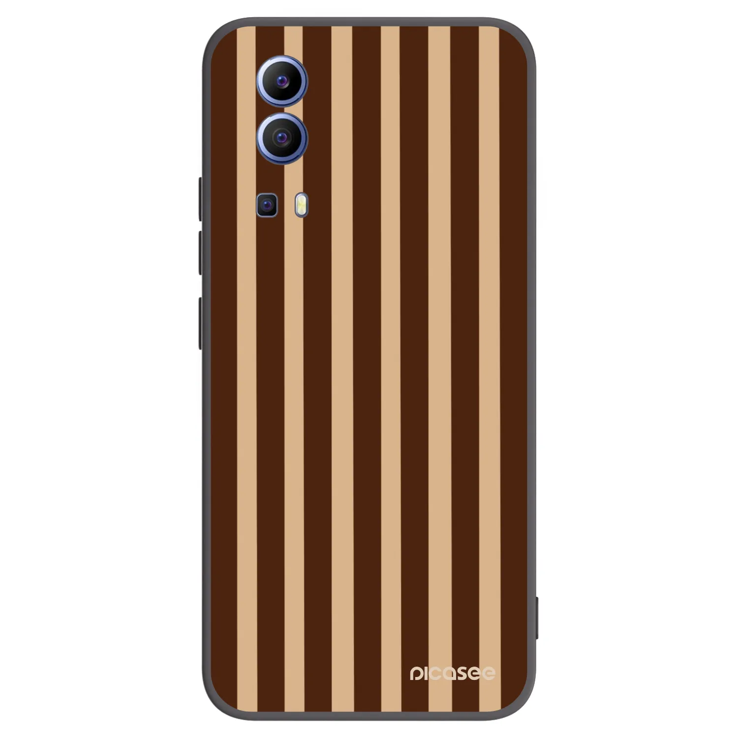 Picasee Μαύρη θήκη σιλικόνης για Vivo Y52 5G - Brown lines