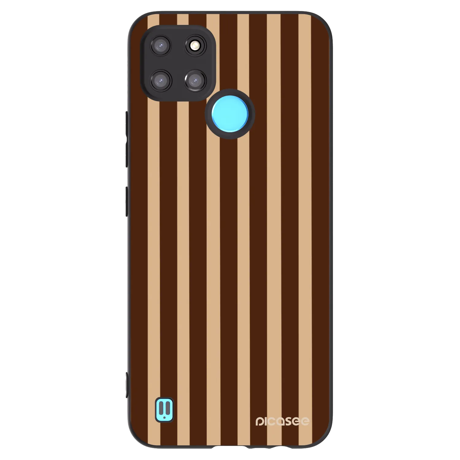 Picasee Μαύρη θήκη σιλικόνης για Realme C21Y - Brown lines