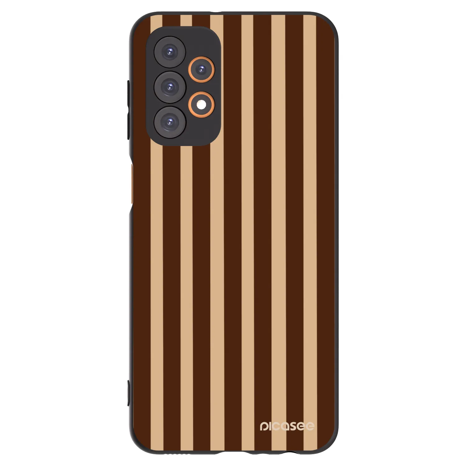 Picasee Μαύρη θήκη σιλικόνης για Samsung Galaxy A23 A235F 4G - Brown lines