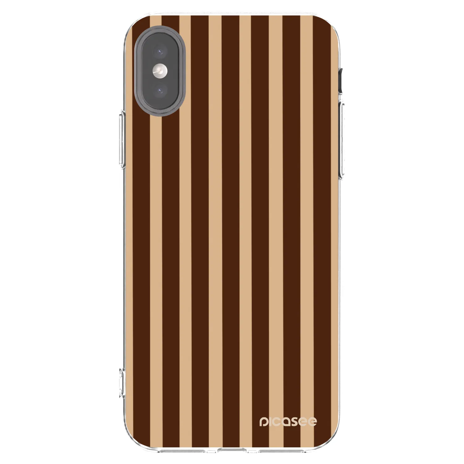 Picasee διαφανής θήκη σιλικόνης Apple iPhone X/XS - Brown lines