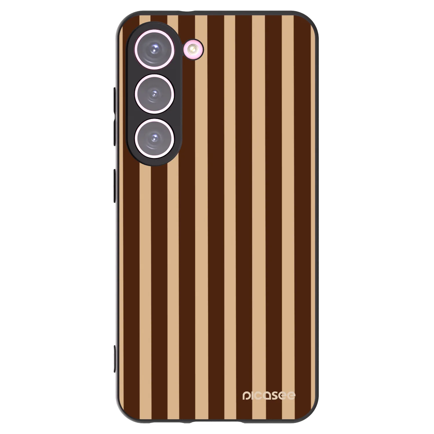 Picasee Μαύρη θήκη σιλικόνης για Samsung Galaxy S23 5G - Brown lines