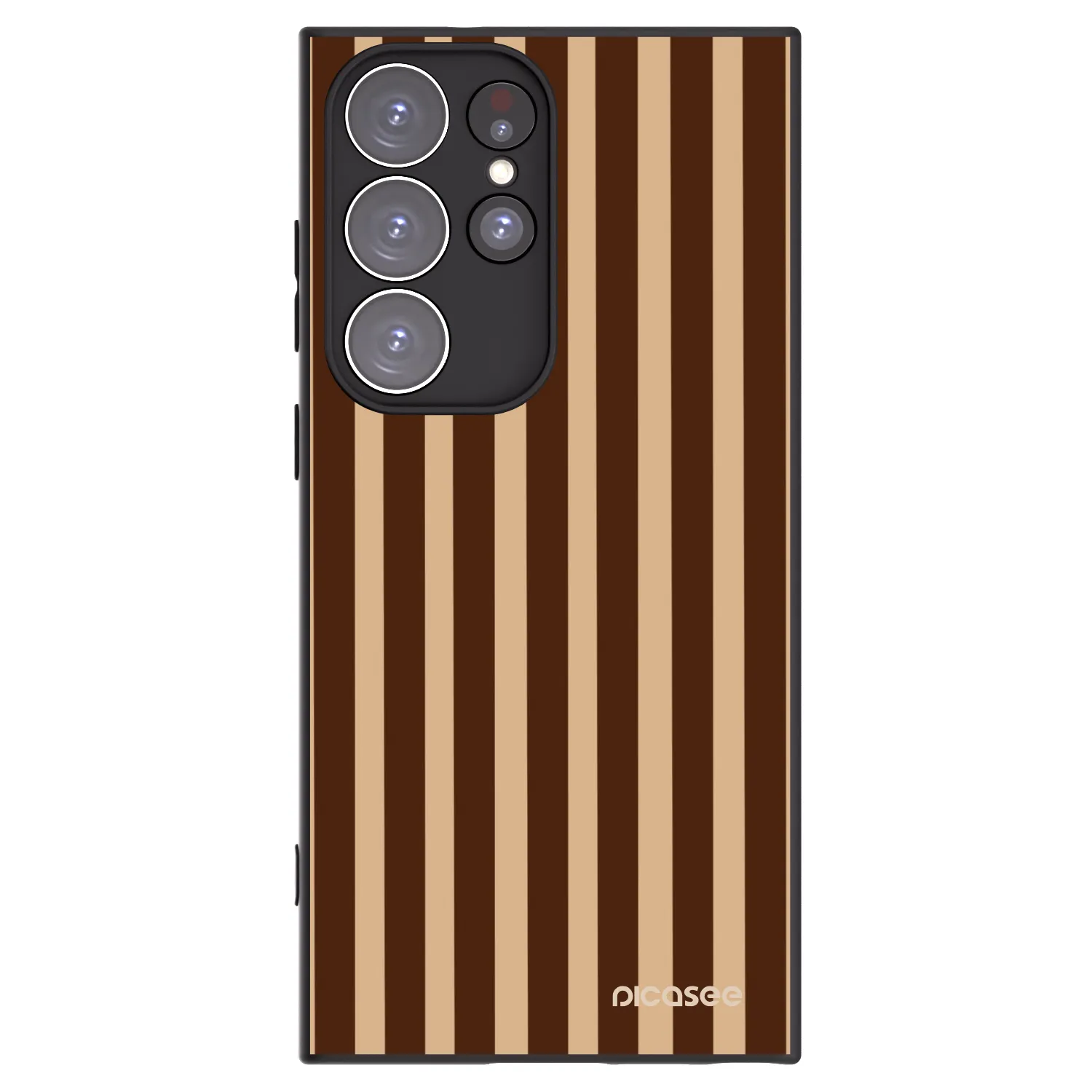 Picasee Μαύρη θήκη σιλικόνης για Samsung Galaxy S23 Ultra 5G - Brown lines