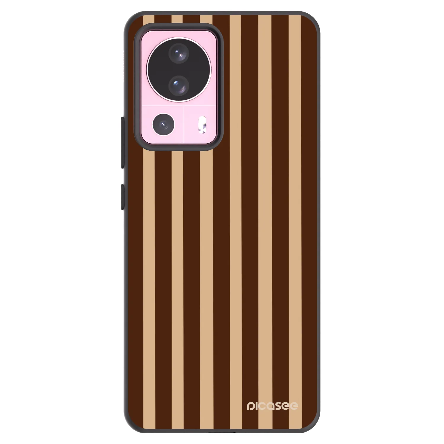 Picasee Μαύρη θήκη σιλικόνης για Xiaomi 13 Lite - Brown lines