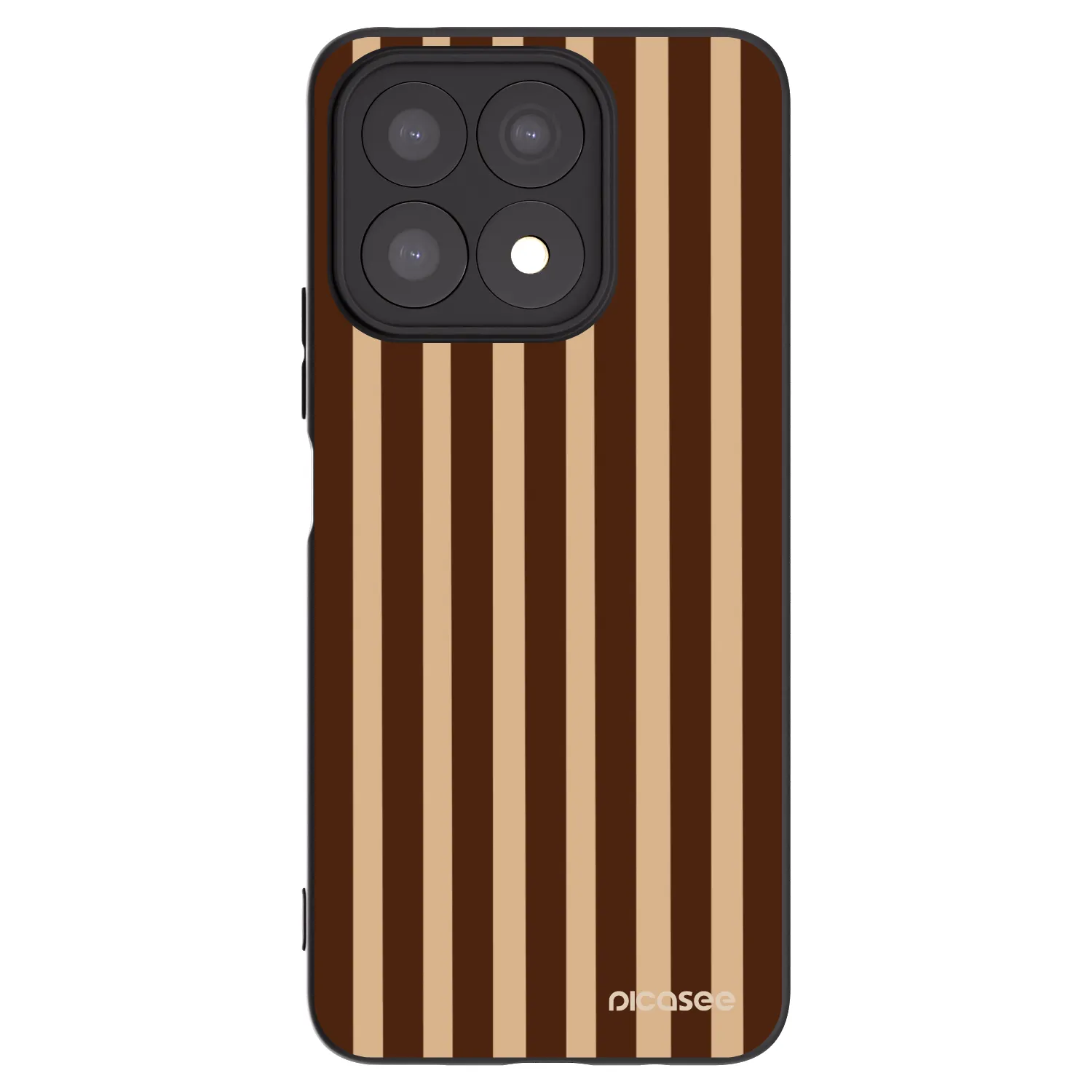 Picasee Μαύρη θήκη σιλικόνης για Honor X8a - Brown lines