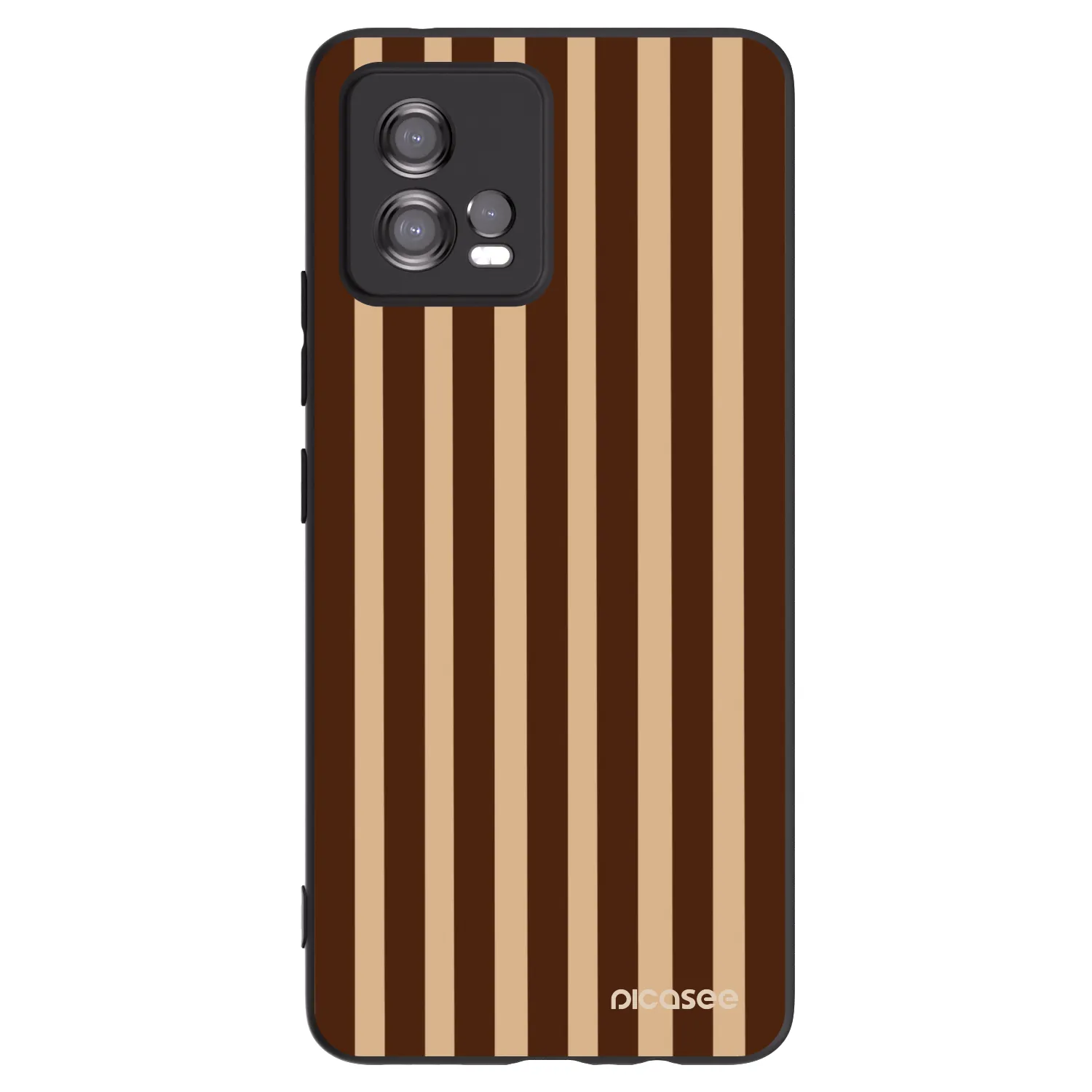 Picasee Μαύρη θήκη σιλικόνης για Motorola Moto G72 - Brown lines