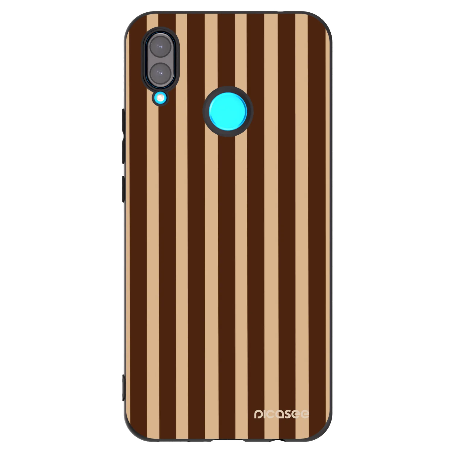 Picasee Μαύρη θήκη σιλικόνης για Huawei Nova 3 - Brown lines
