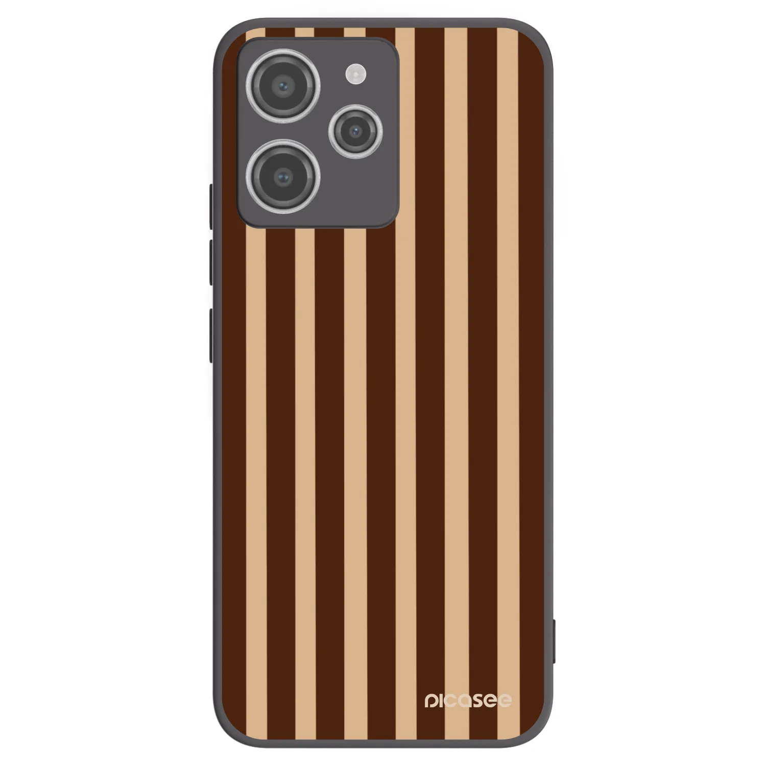 Picasee Μαύρη θήκη σιλικόνης για Xiaomi Redmi 12 4G - Brown lines
