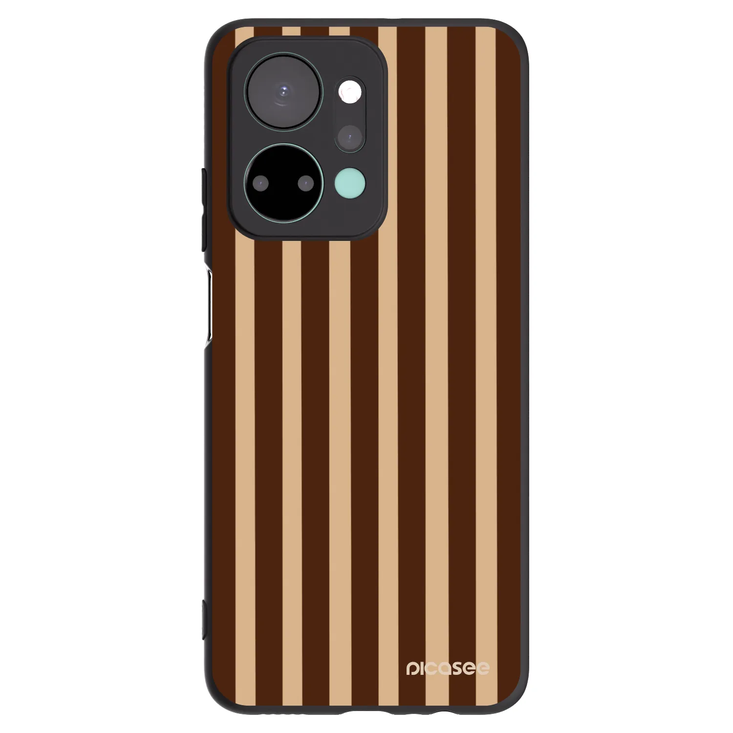 Picasee Μαύρη θήκη σιλικόνης για Honor X7a - Brown lines