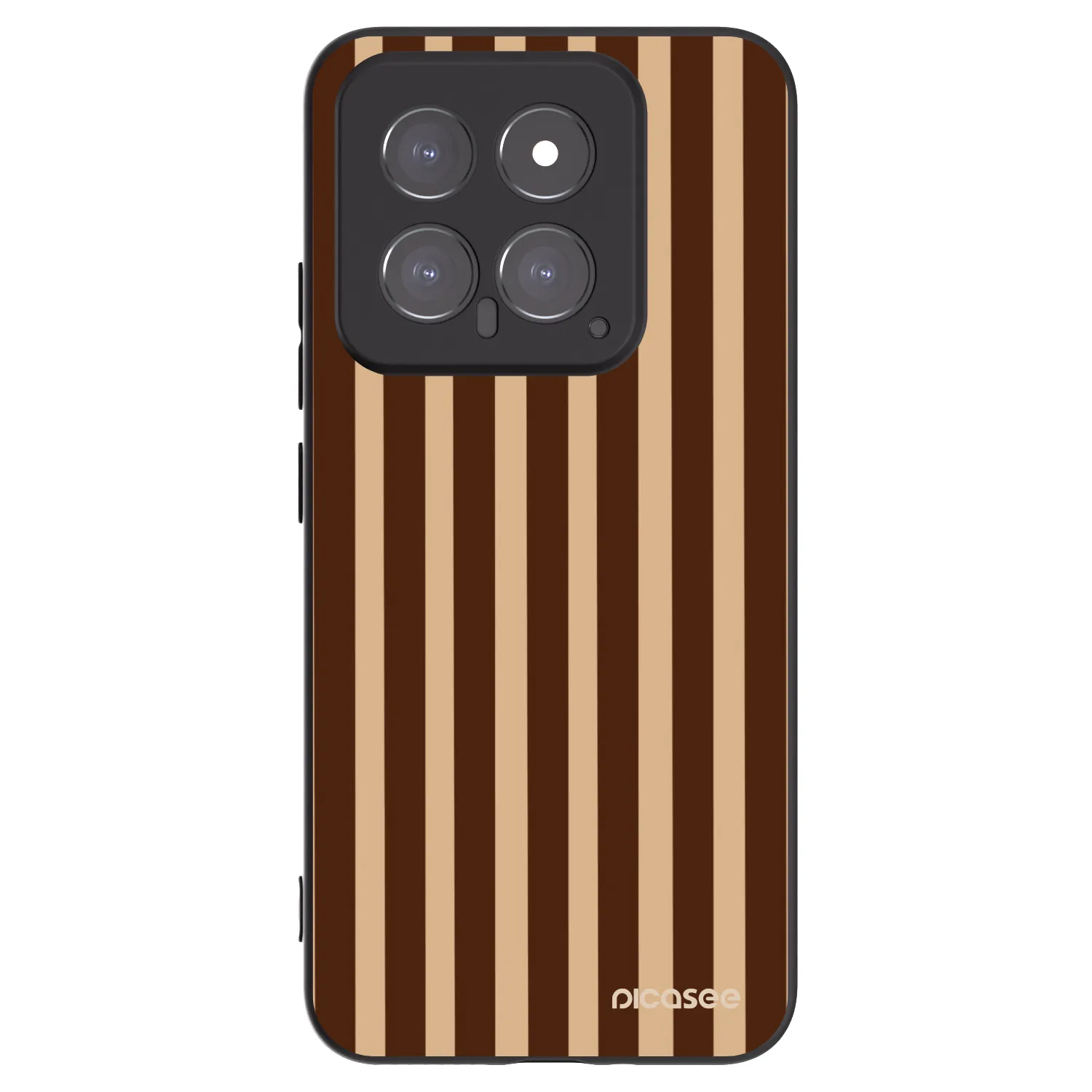 Picasee Μαύρη θήκη σιλικόνης για Xiaomi 14 - Brown lines
