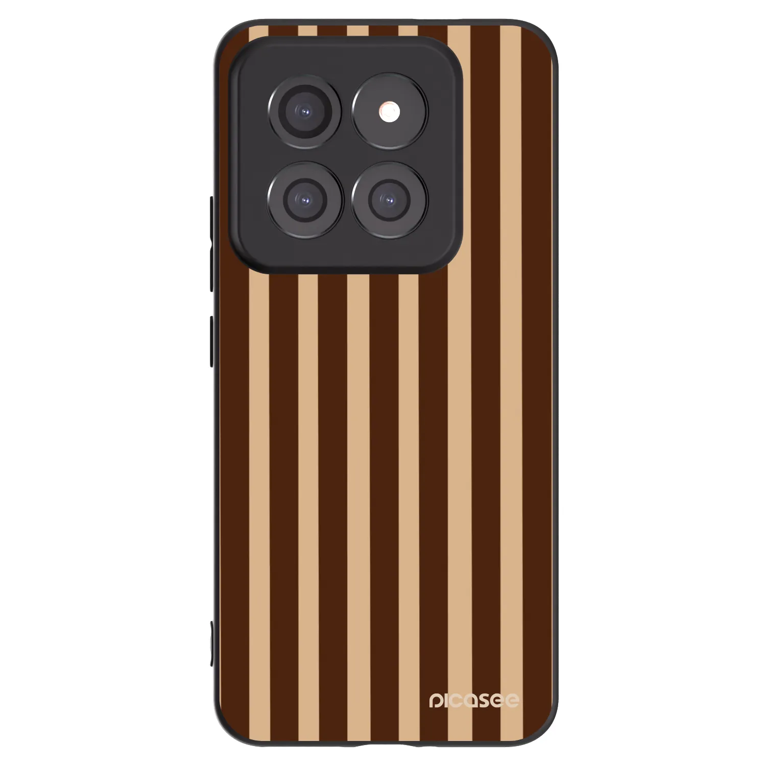 Picasee Μαύρη θήκη σιλικόνης για Xiaomi 14 Pro - Brown lines