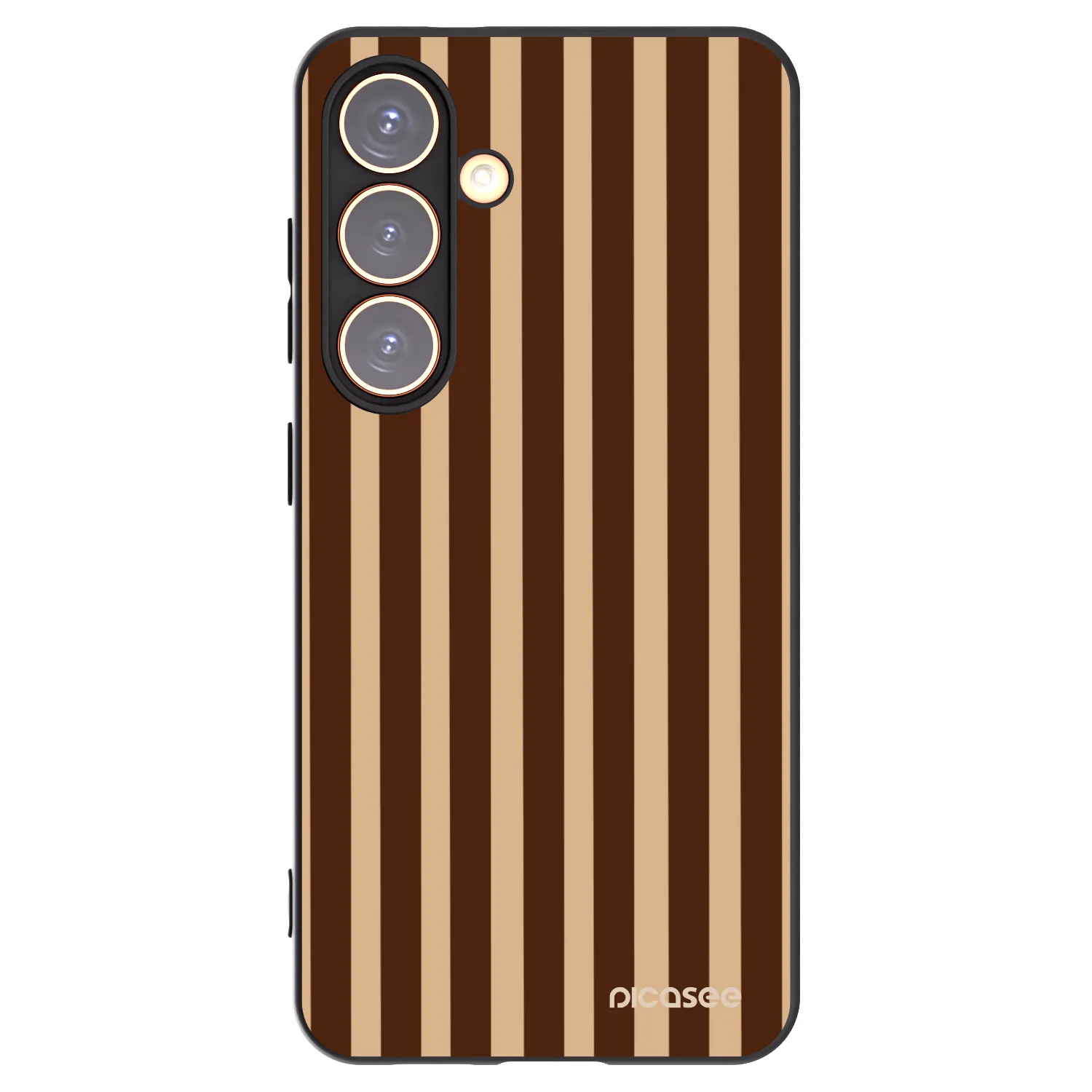 Picasee Μαύρη θήκη σιλικόνης για Samsung Galaxy S24 S921B 5G - Brown lines